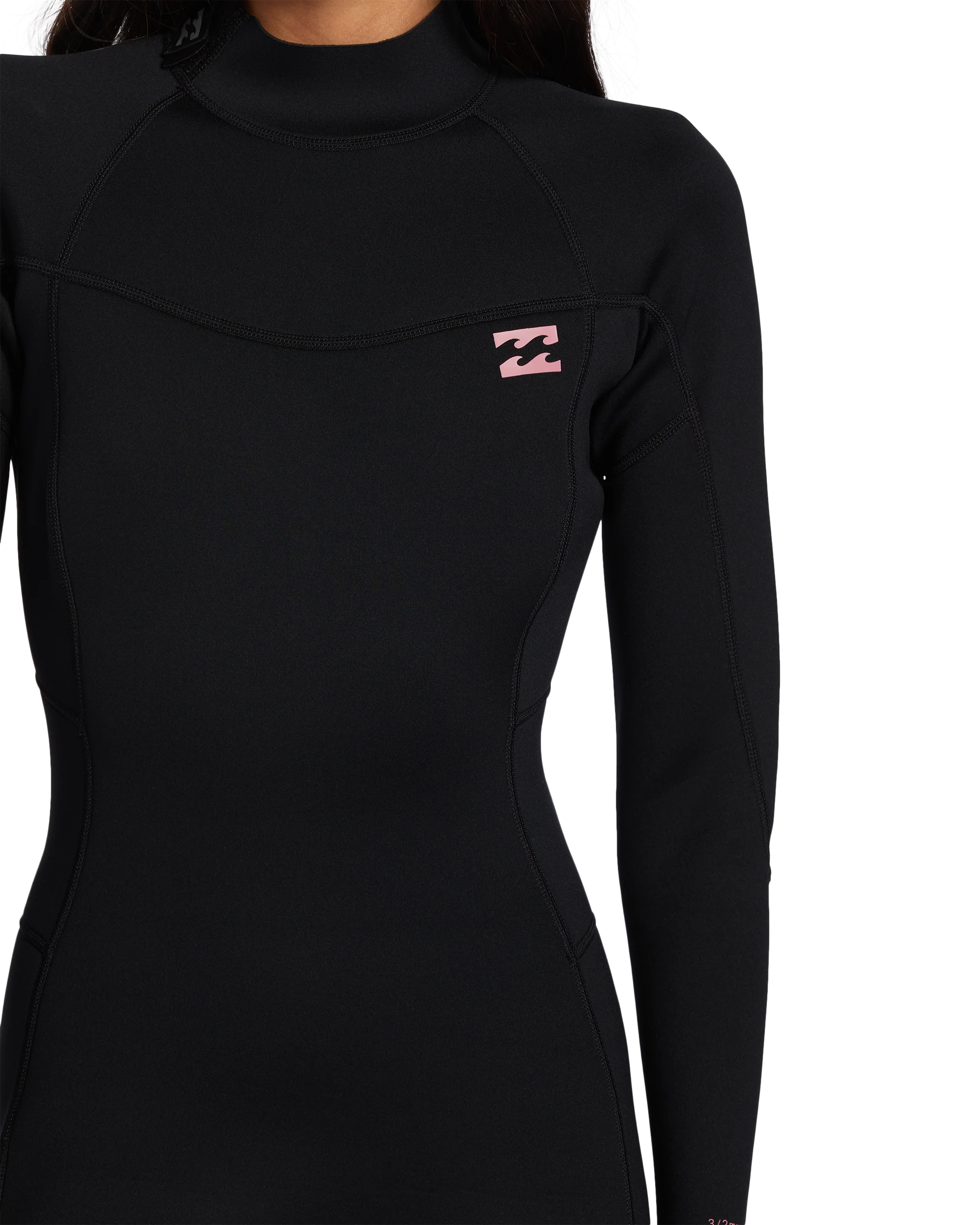 3/2mm Foil Flatlock Back Zip Wetsuit - Black - Image 2