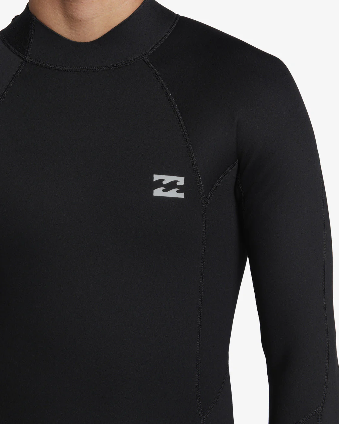 3/2mm Foil Flatlock Back Zip Wetsuit - Black - Image 5