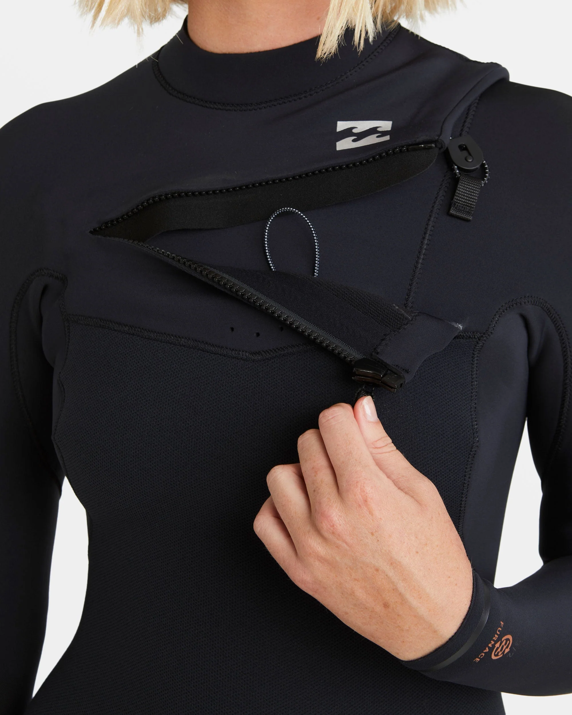 3/2mm Furnace Natural GBS Chest Zip Fullsuit - Black Tiki - Image 4