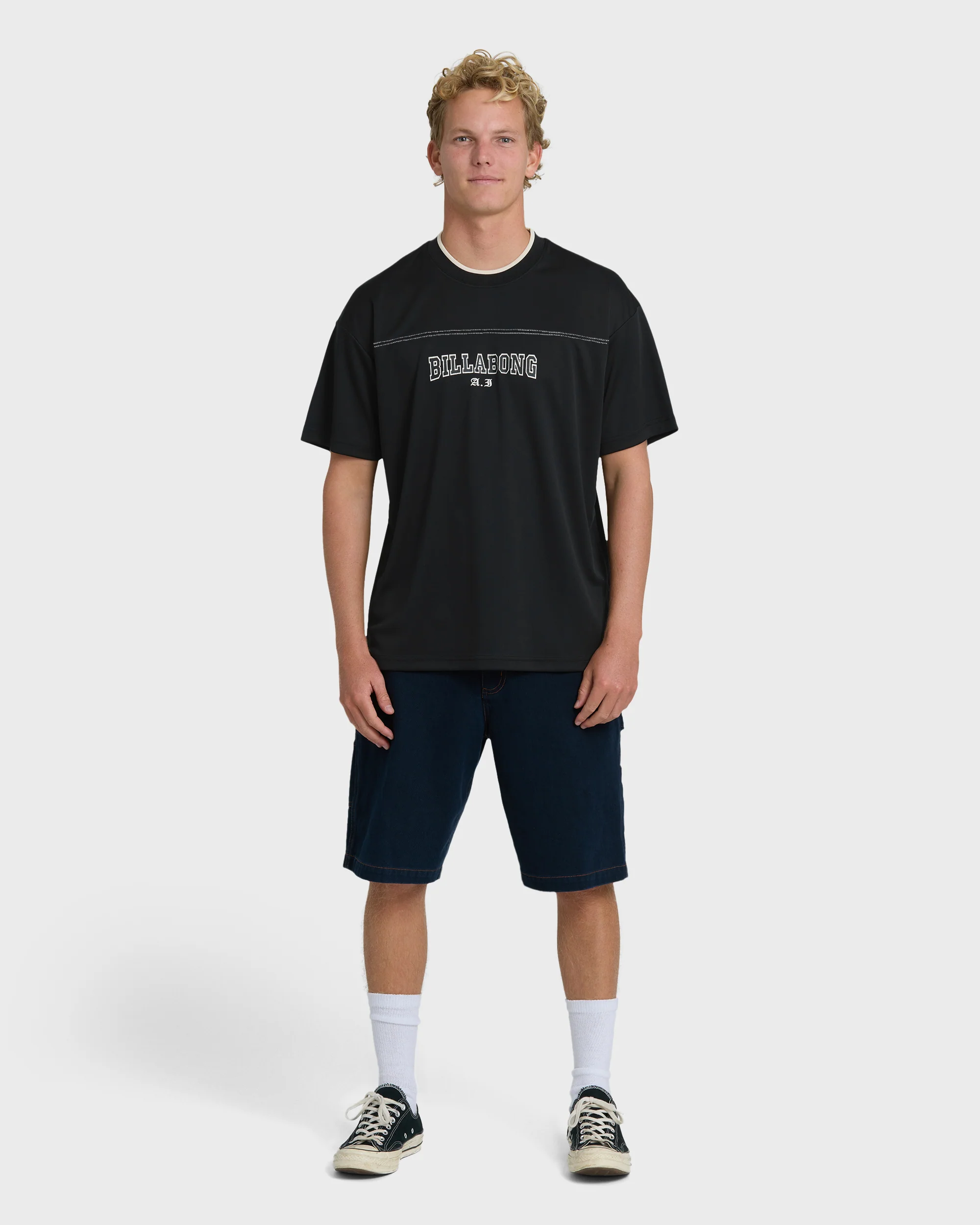 A.I. Mesh Jersey Short Sleeve T-Shirt - Black - Image 3
