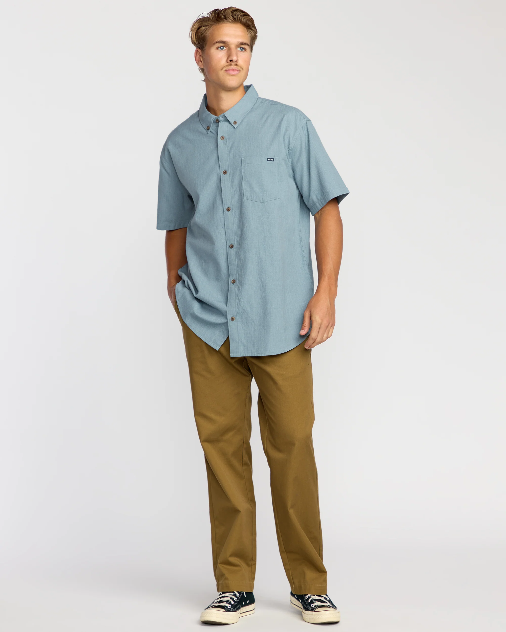 All Day Short Sleeve Shirt - Steel Blue - Image 4