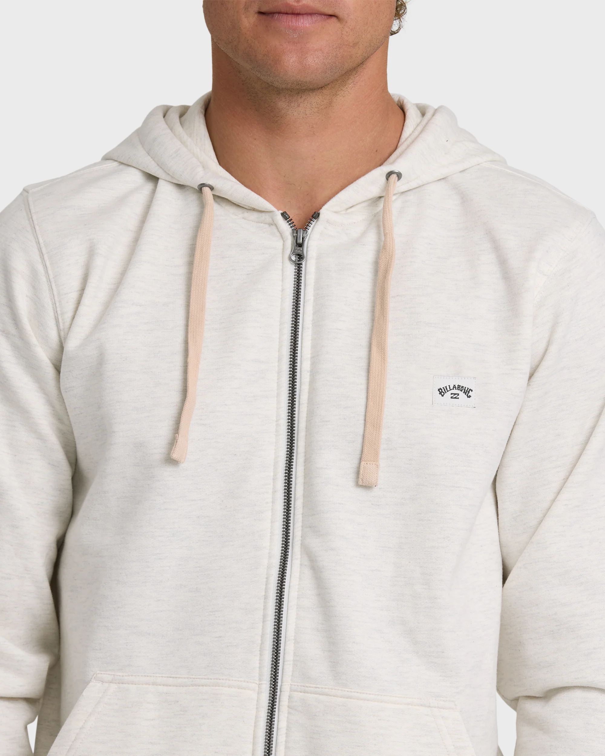 All Day Zip Front Hoodie - Oatmeal Heather. - Image 5