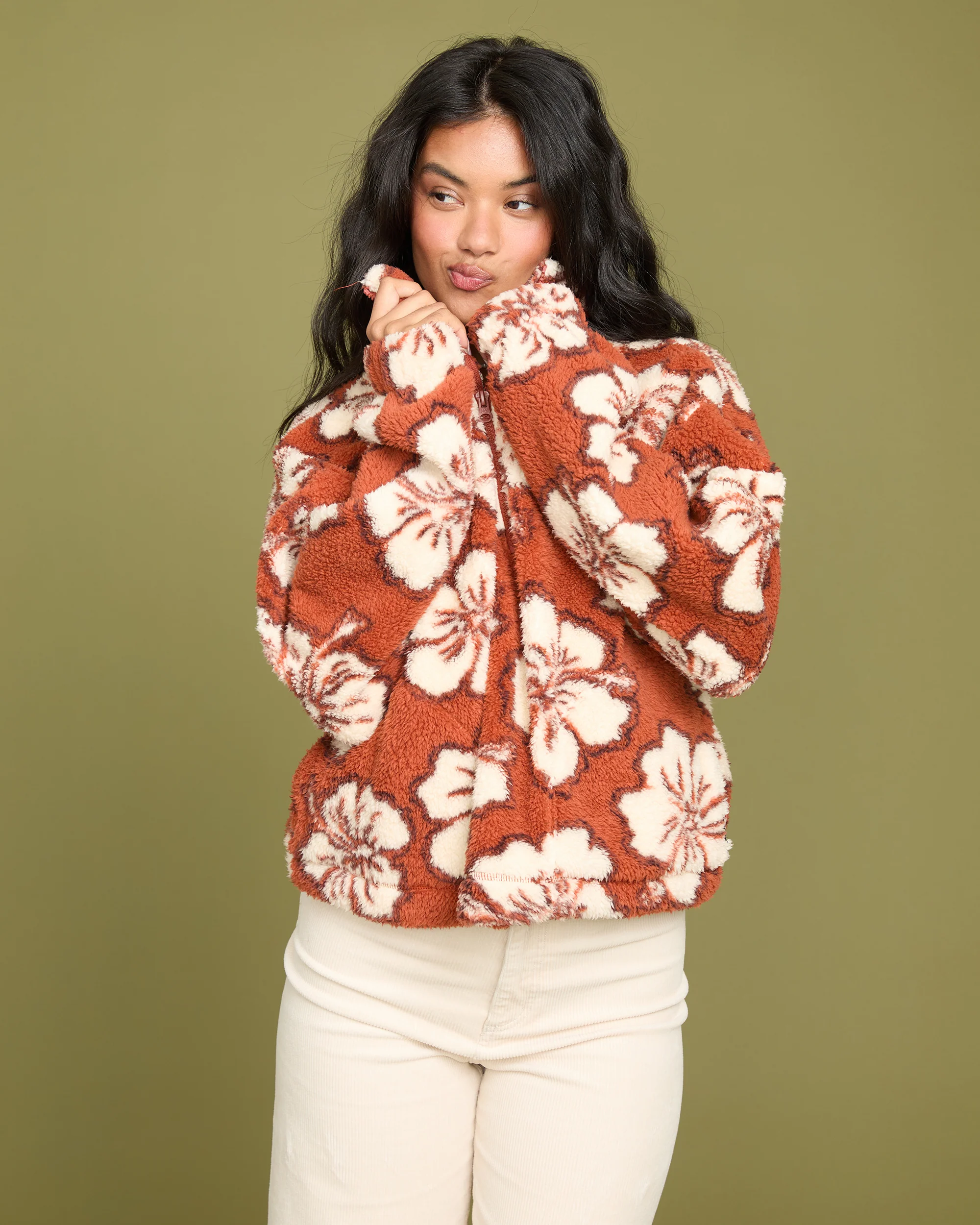 All The Time Sherpa Half Zip Sweatshirt - Sedona