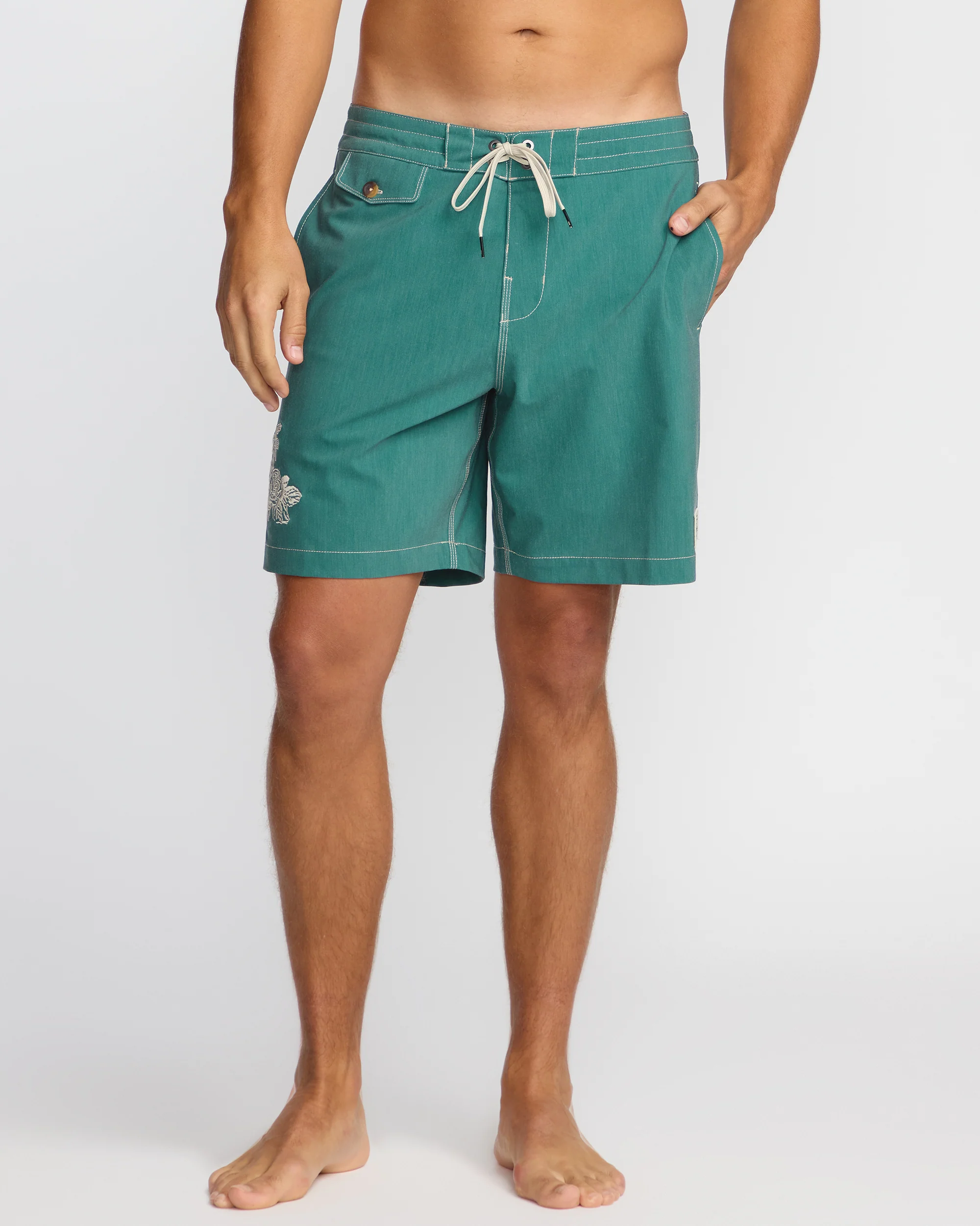 Austin Garage Lo Tides 19" Boardshorts - Teal - Image 4