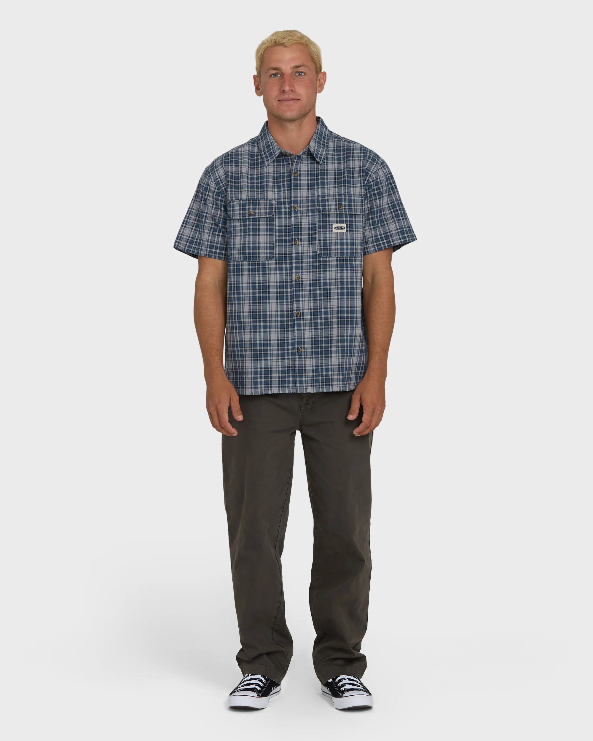Bad Dog Short Sleeve Woven Shirt - Dark Denim - Image 4
