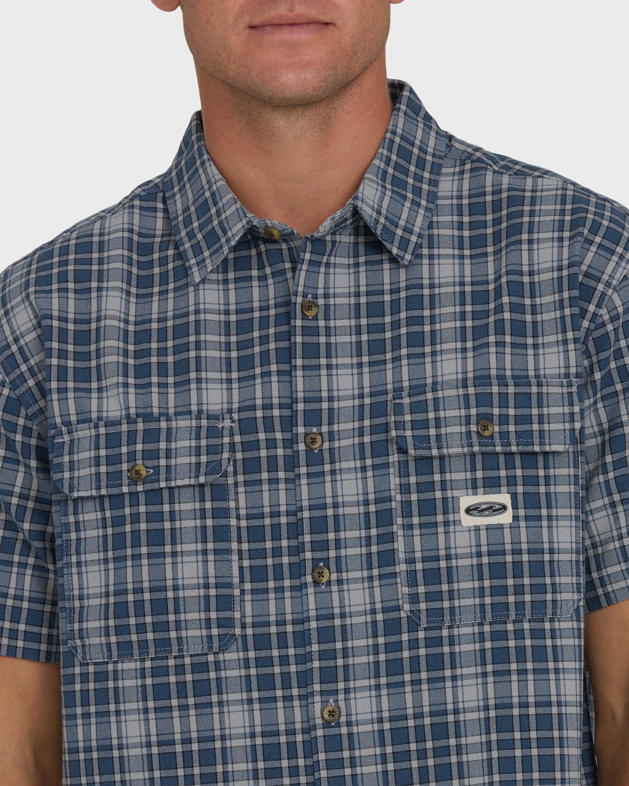 Bad Dog Short Sleeve Woven Shirt - Dark Denim - Image 5