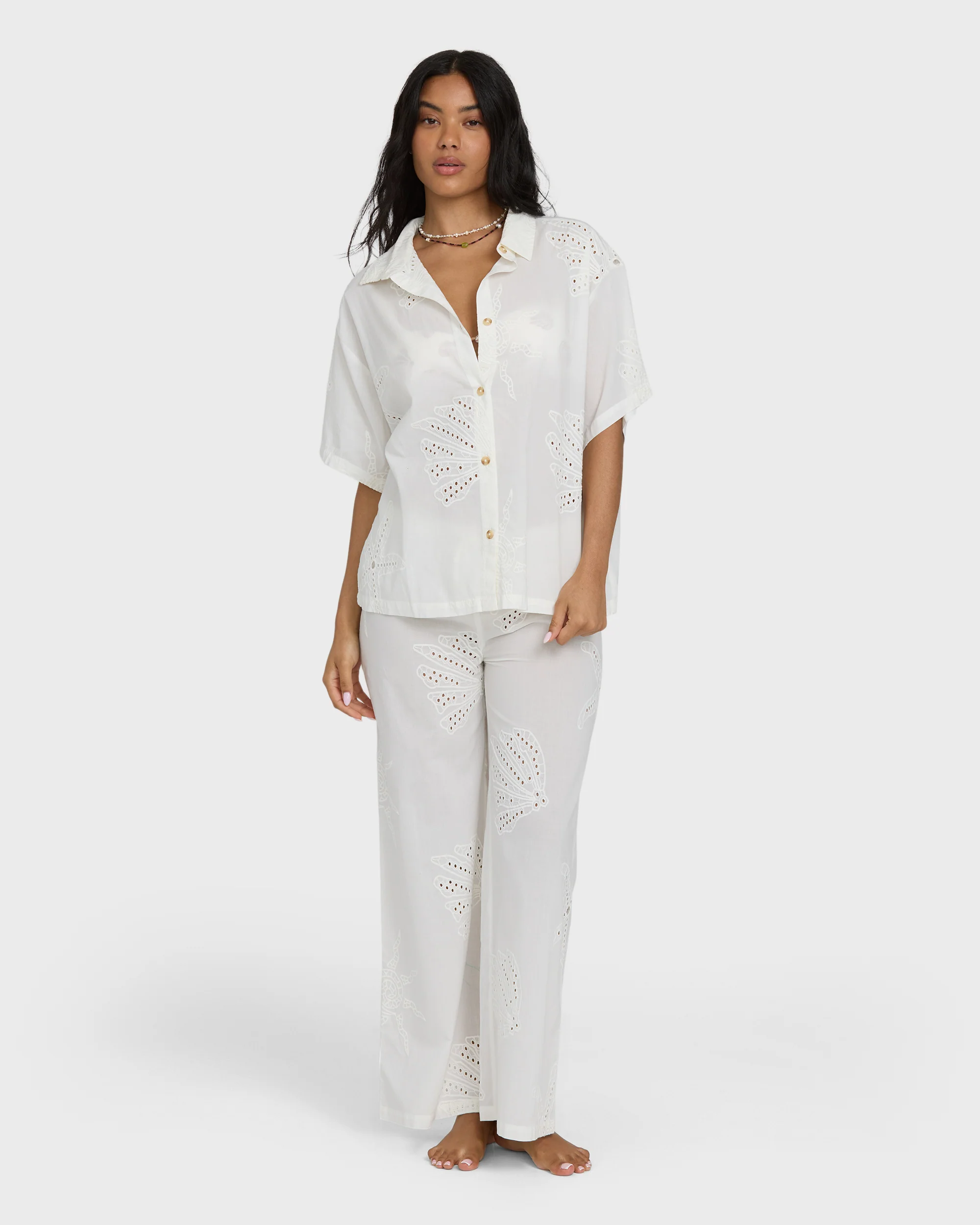 Beach Livin Woven Shirt - Salt Crystal - Image 4