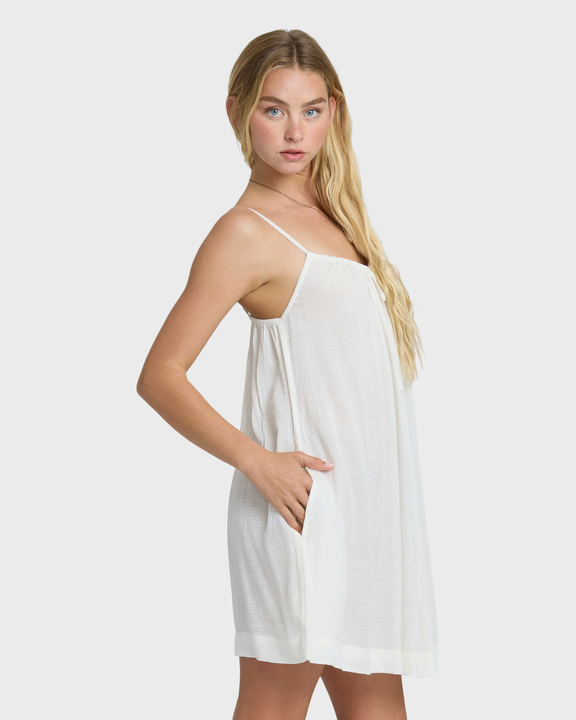 Beach Song Solid Mini Dress - Salt Crystal - Image 3
