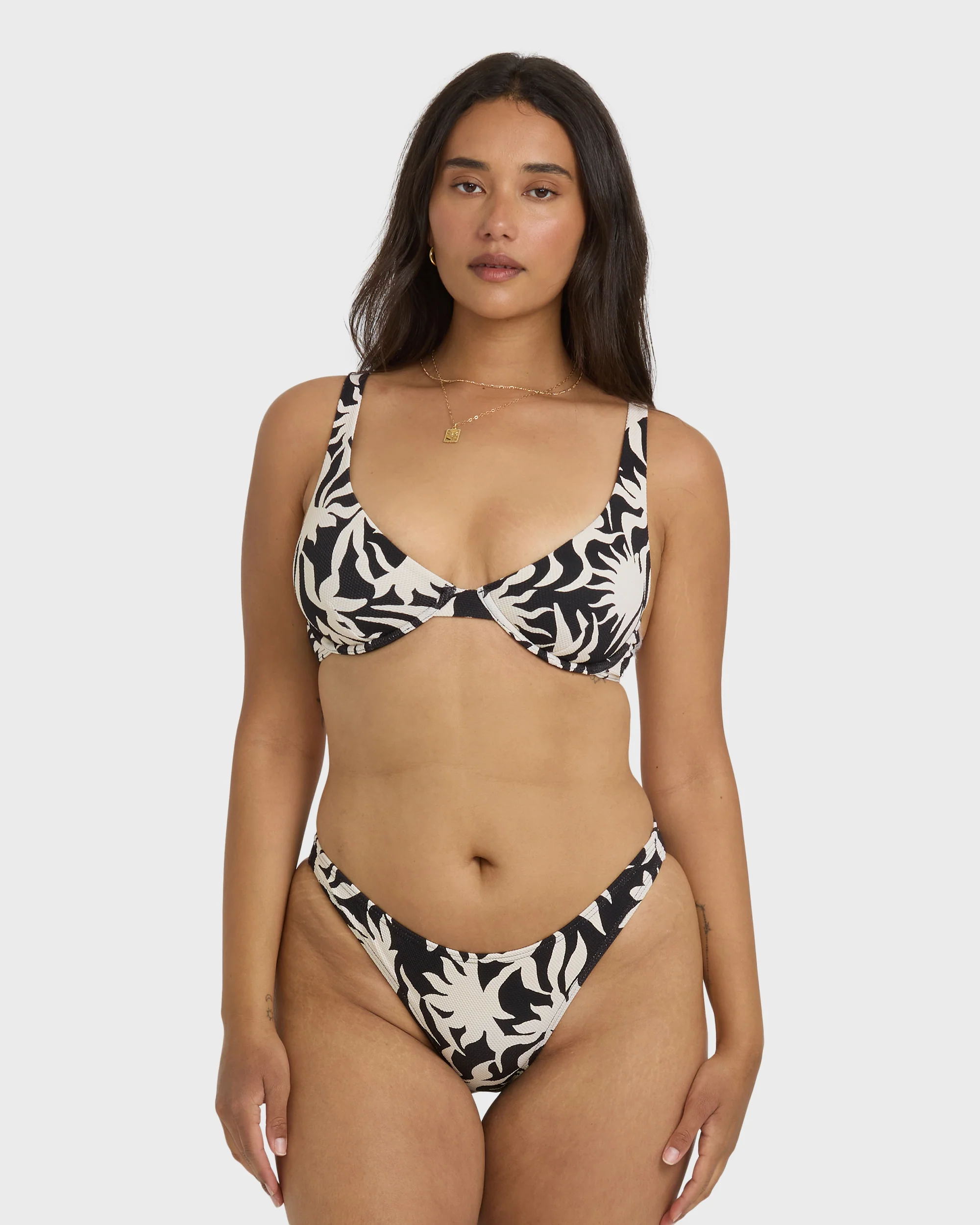 By My Side Ruby Underwire Bikini Top - Black White - Image 7