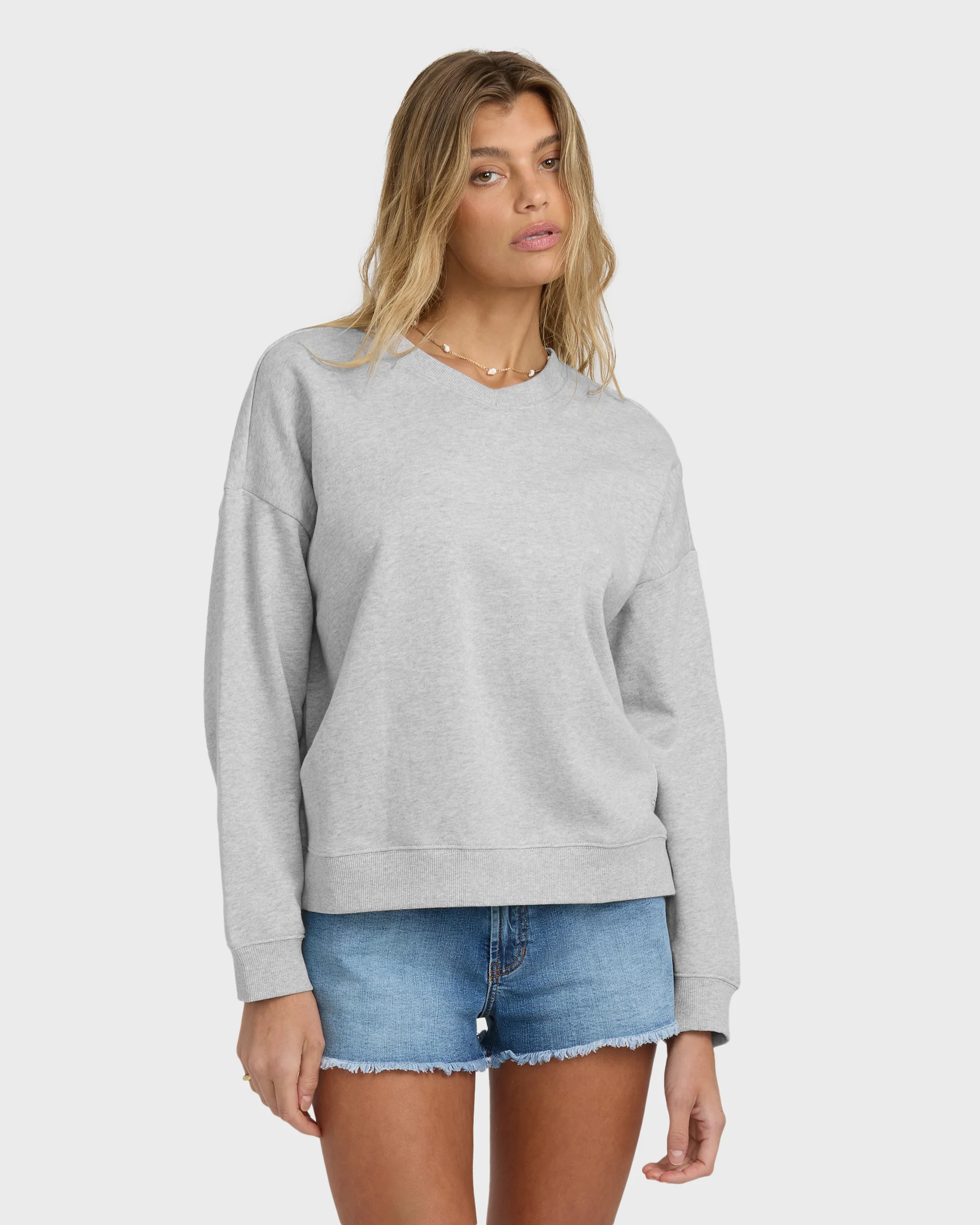 Cambridge V-neck Sweatshirt - Heather Grey