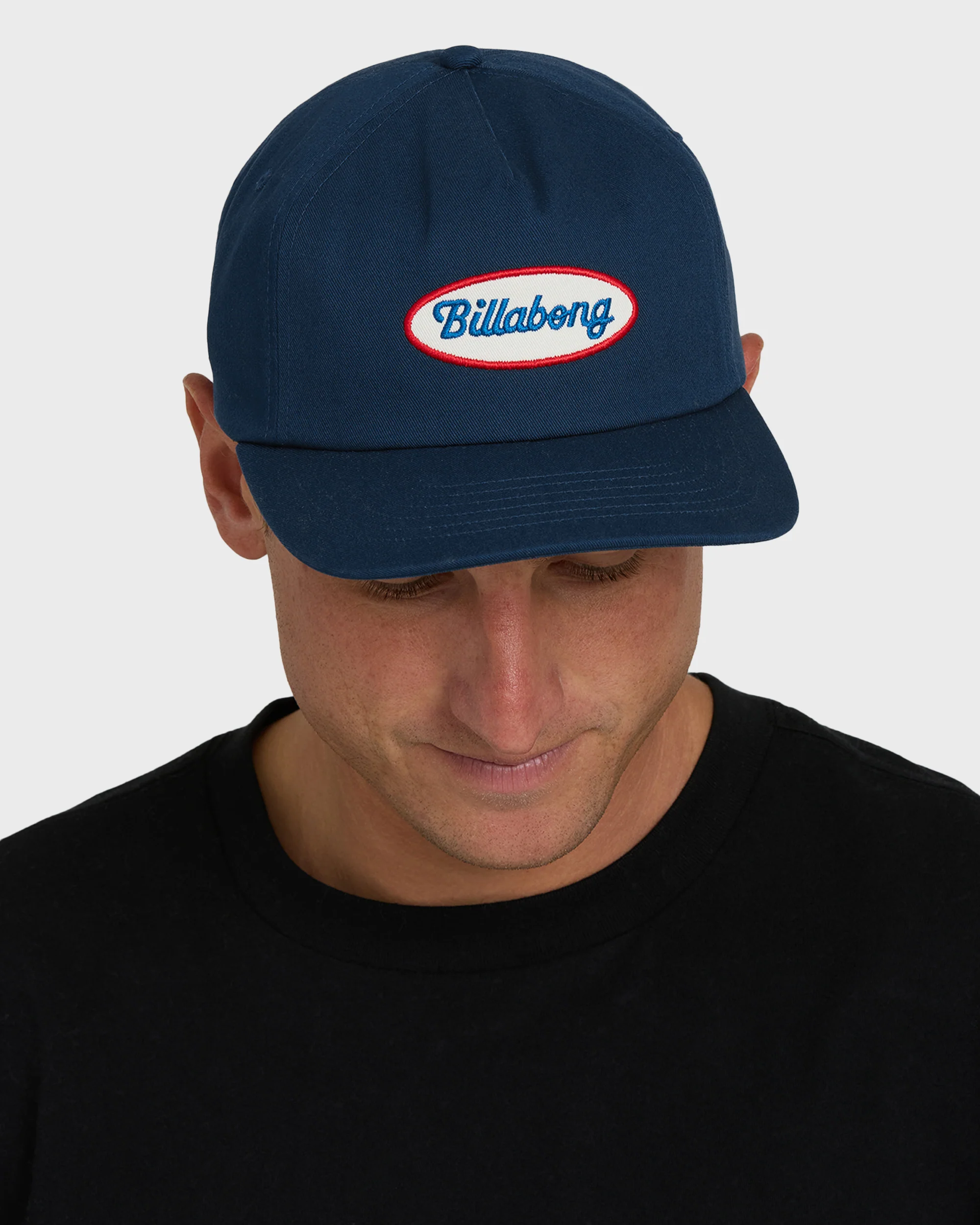 Caution Snapback Hat - Dark Denim
