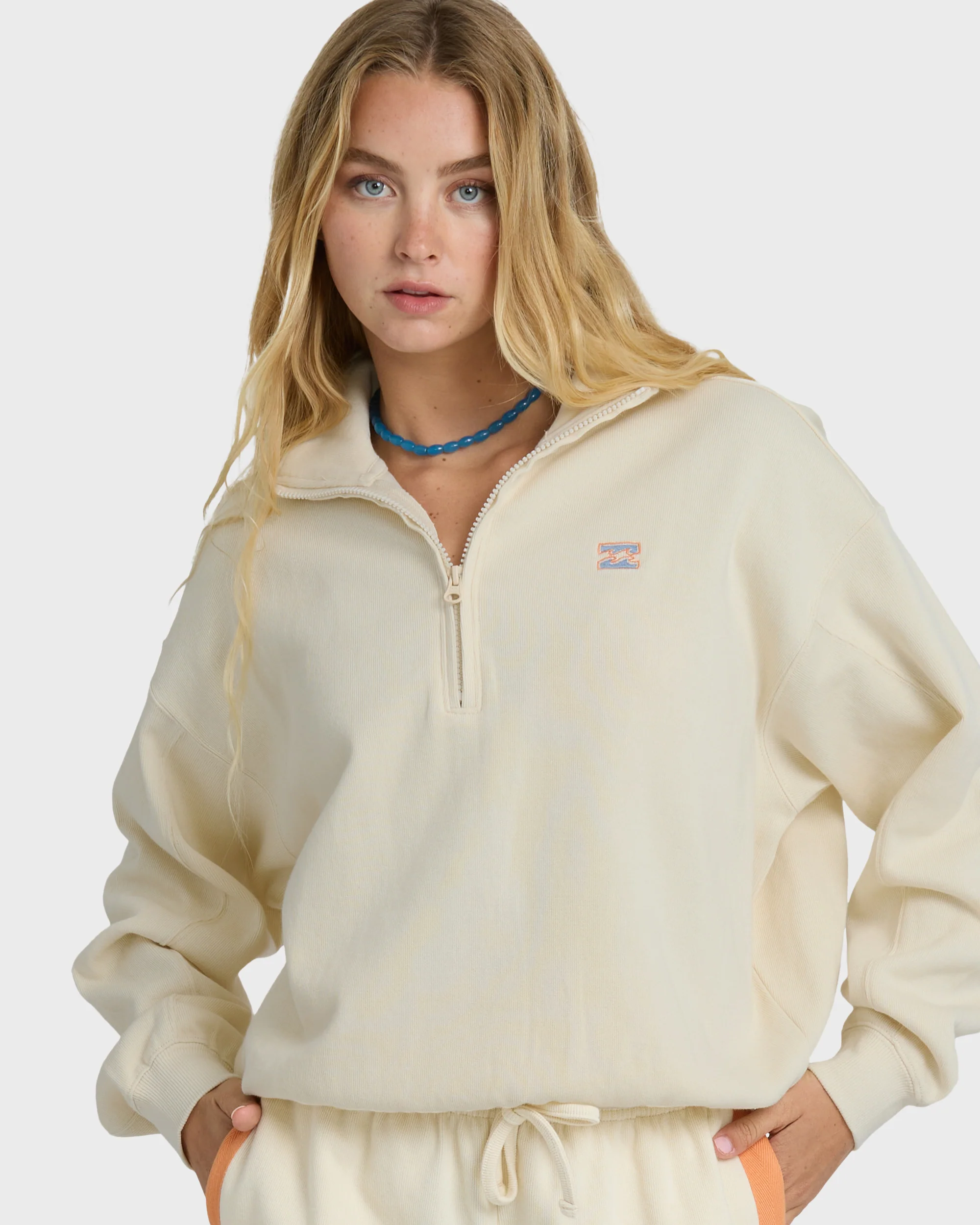 Classic Feels Half Zip Pullover Sweatshirt - White Cap - Image 8