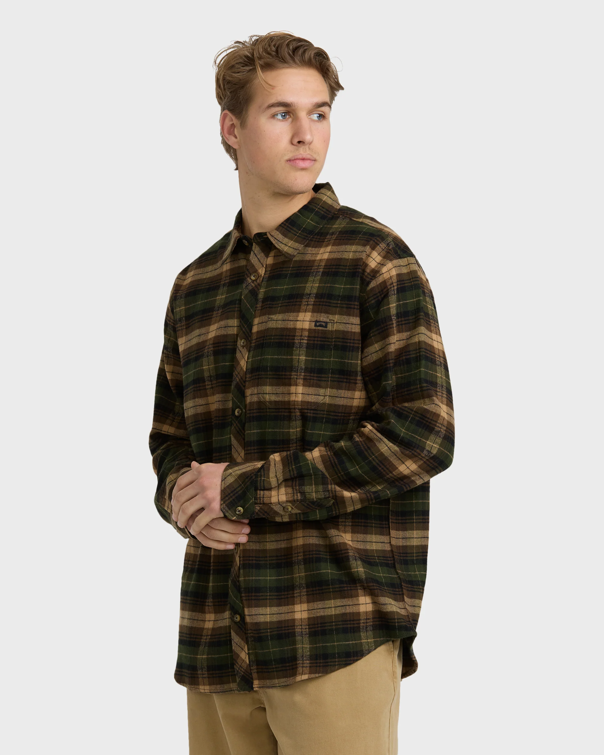 Coastline Long Sleeve Flannel Shirt - Forest - Image 4