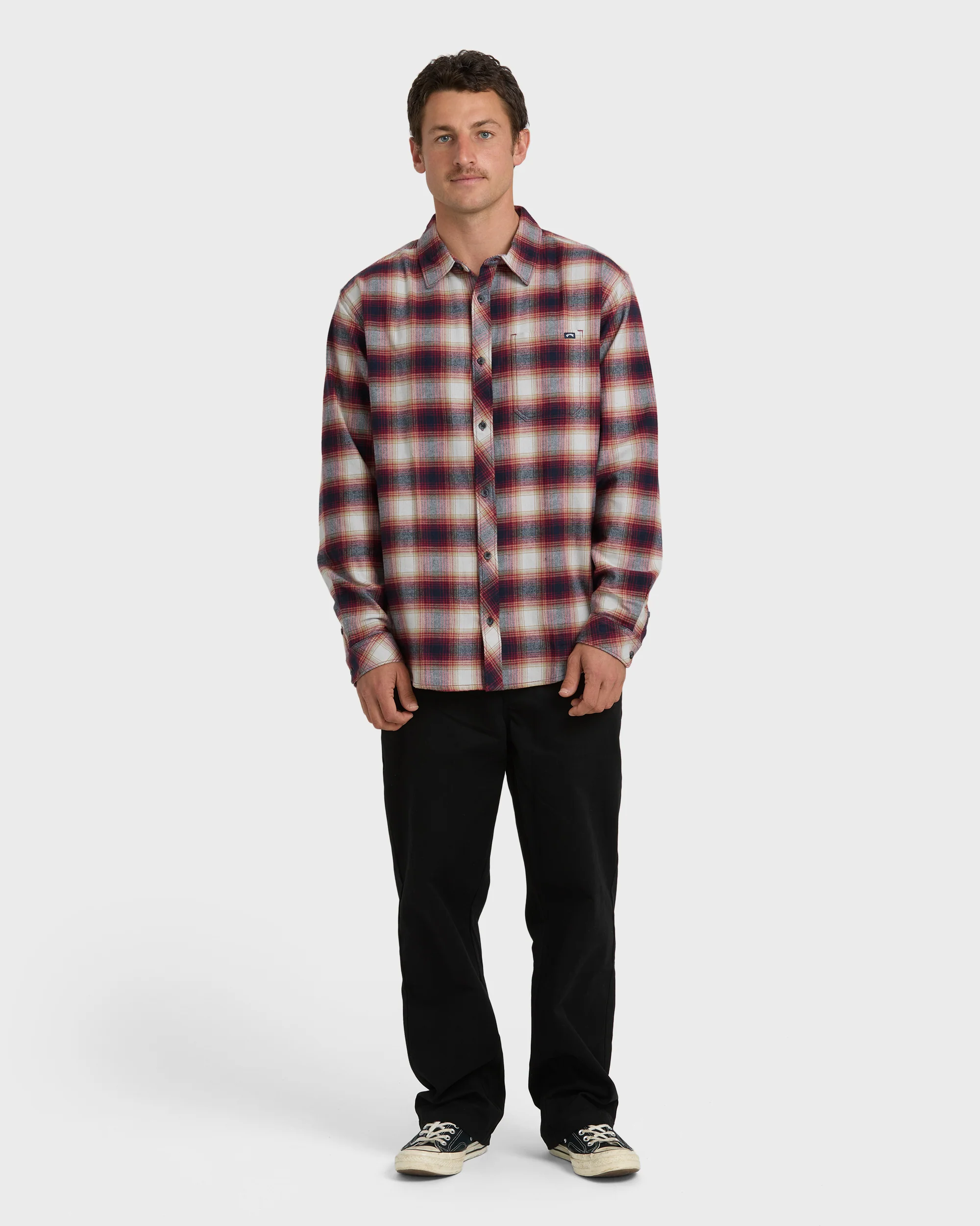 Coastline Long Sleeve Flannel Shirt - Plum - Image 3