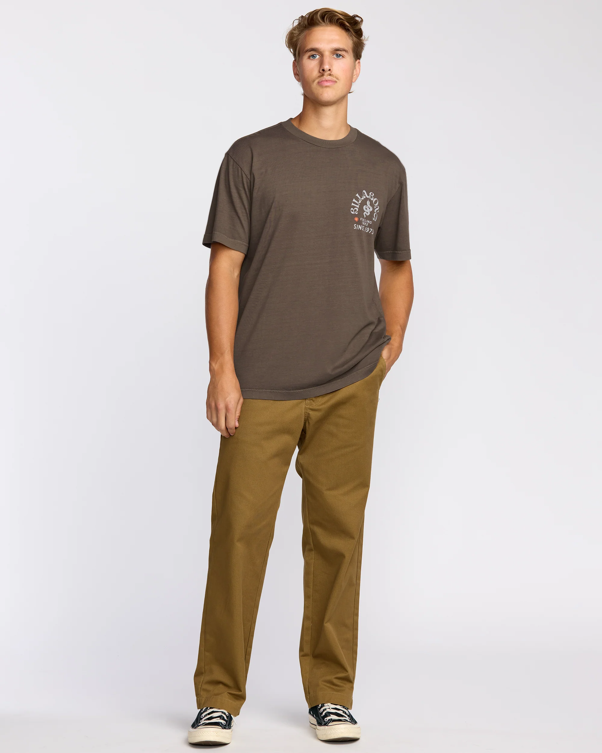 Coiled Premium Wave Wash Short Sleeve T-Shirt - Dark Brown - Image 3