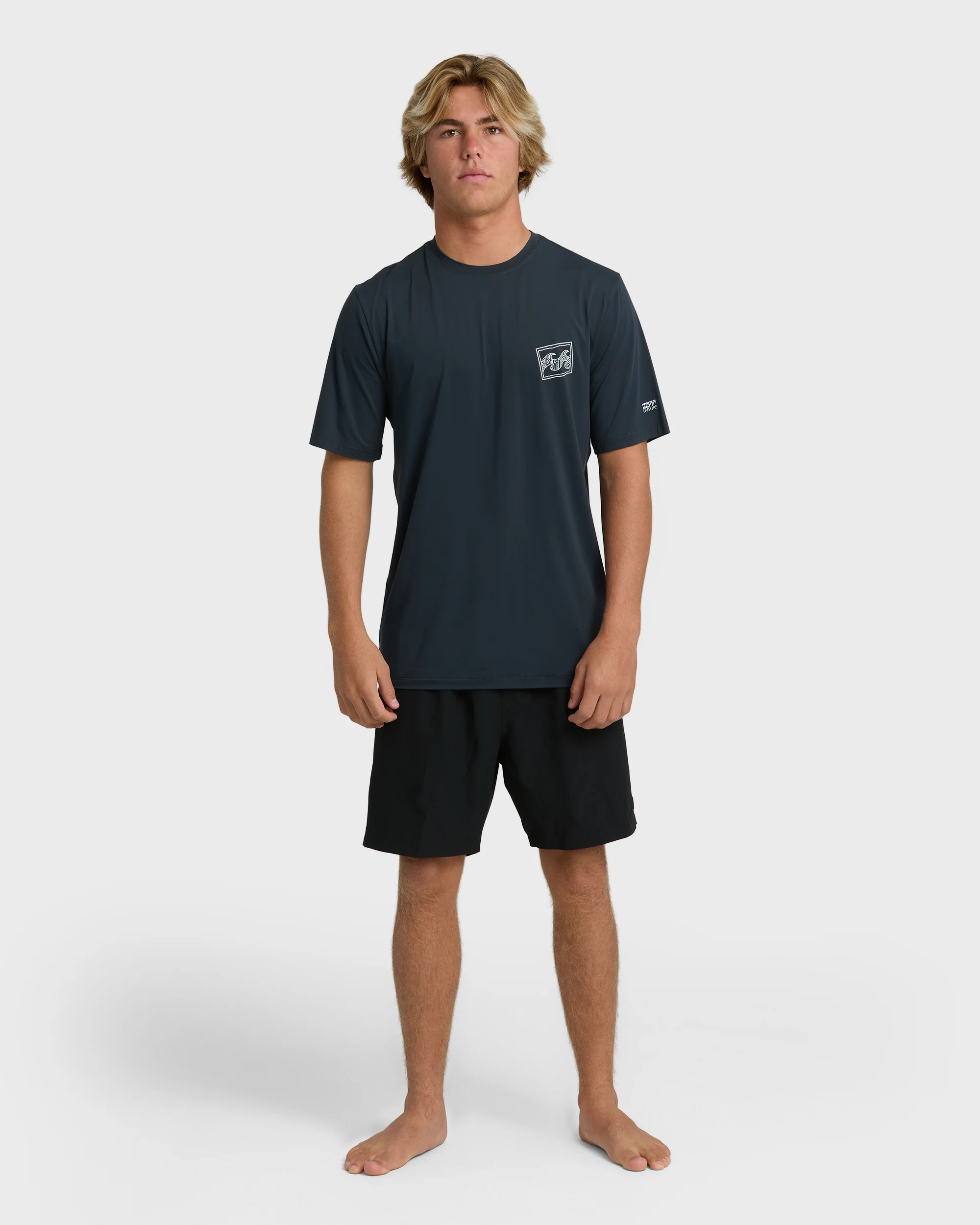 Crayon Wave Loose Fit Short Sleeve Surf Tee - Navy - Image 4