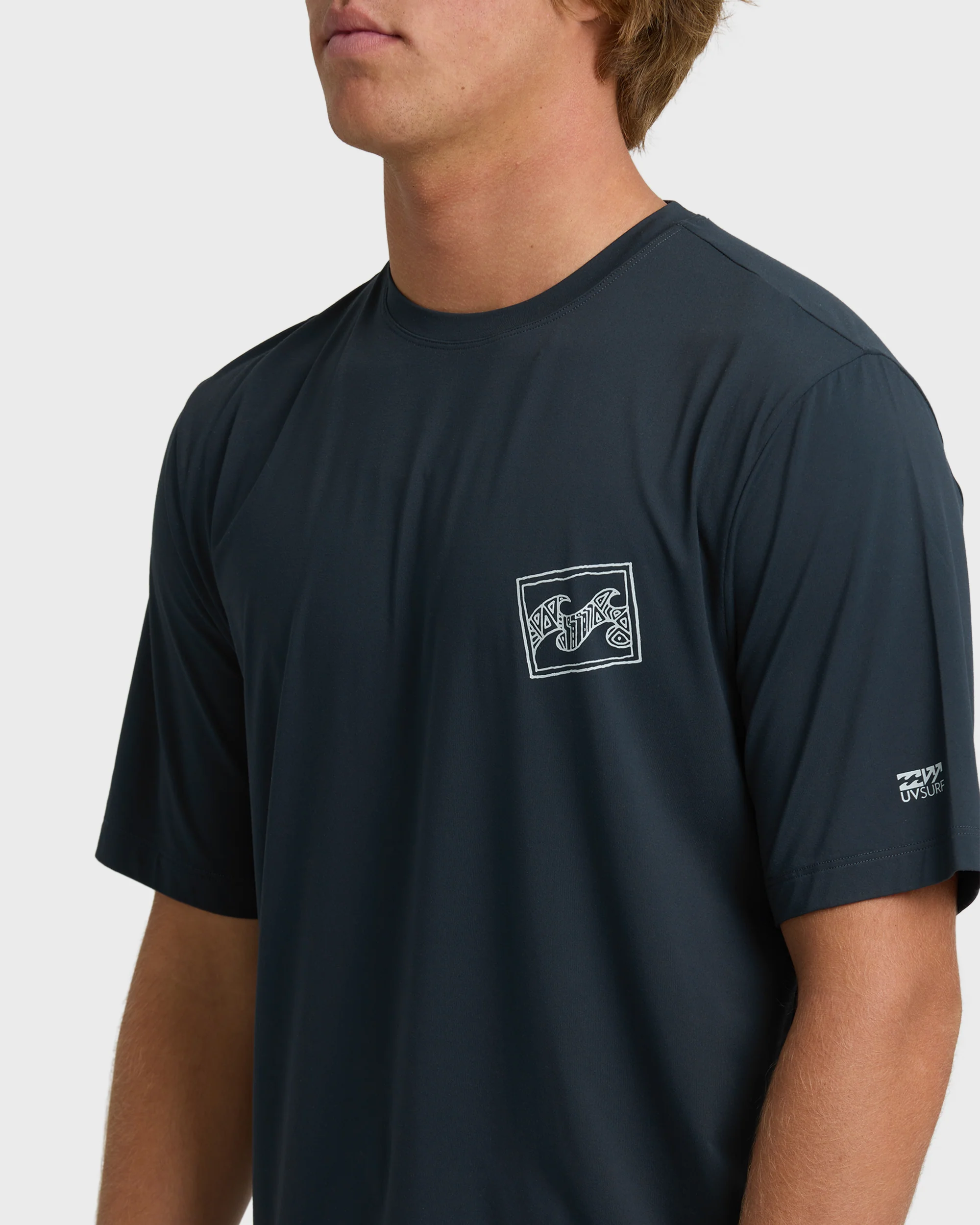 Crayon Wave Loose Fit Short Sleeve Surf Tee - Navy - Image 5
