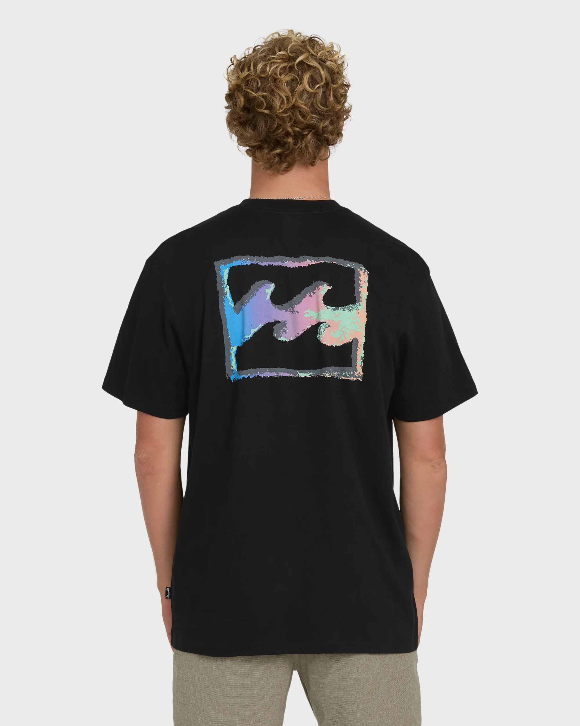 Crayon Wave Premium Short Sleeve Knit T-Shirt - Black - Image 2
