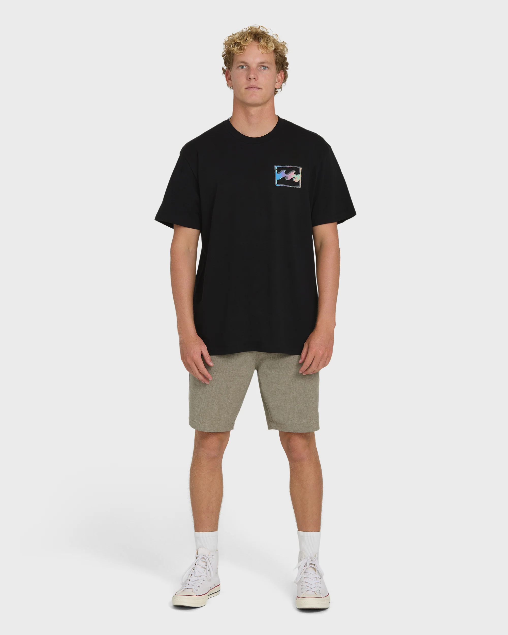 Crayon Wave Premium Short Sleeve Knit T-Shirt - Black - Image 4