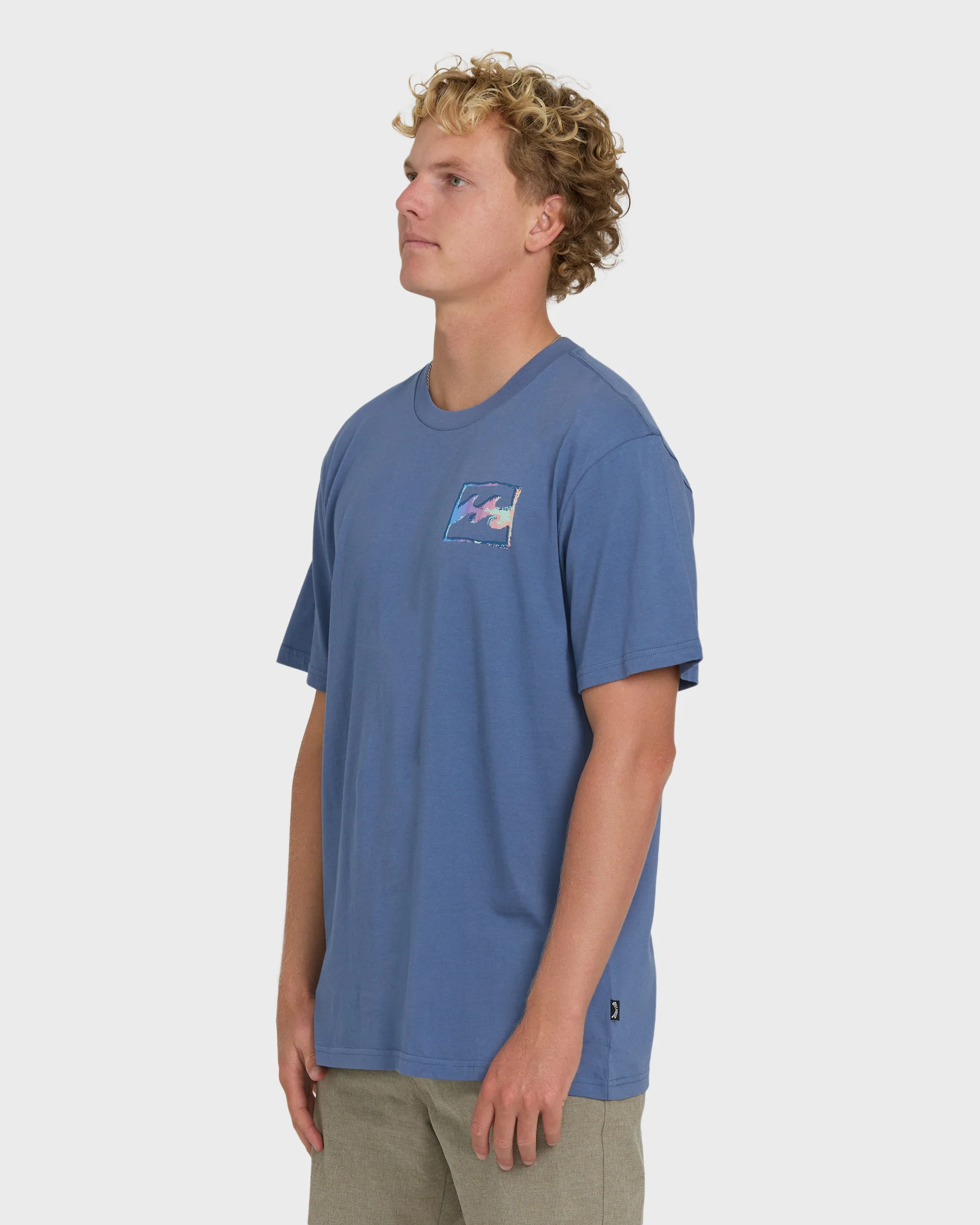 Crayon Wave Premium Short Sleeve Knit T-Shirt - Blue Horizon - Image 3