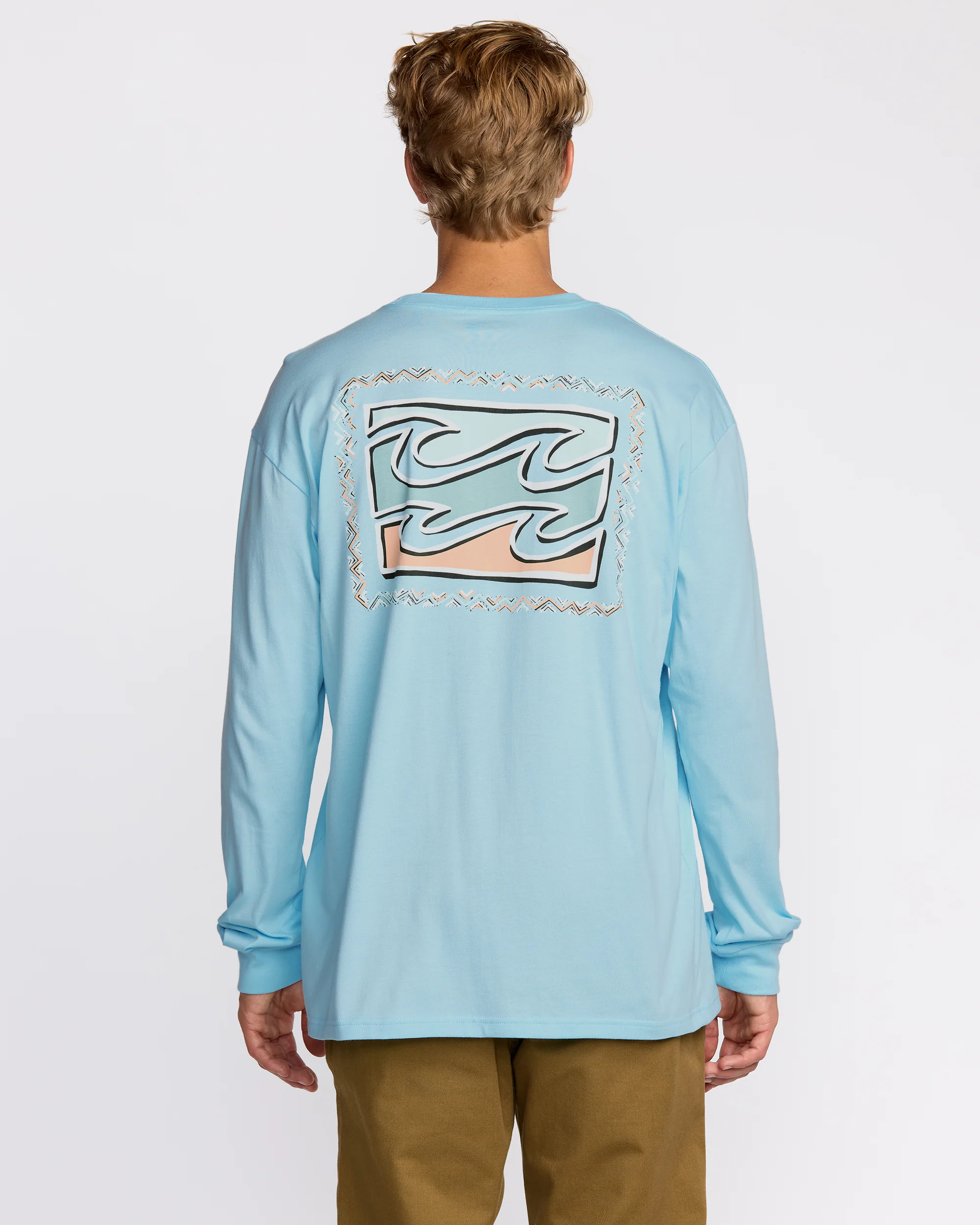 Crayon Wave Regular Long Sleeve T-Shirt - Coastal Blue - Image 2