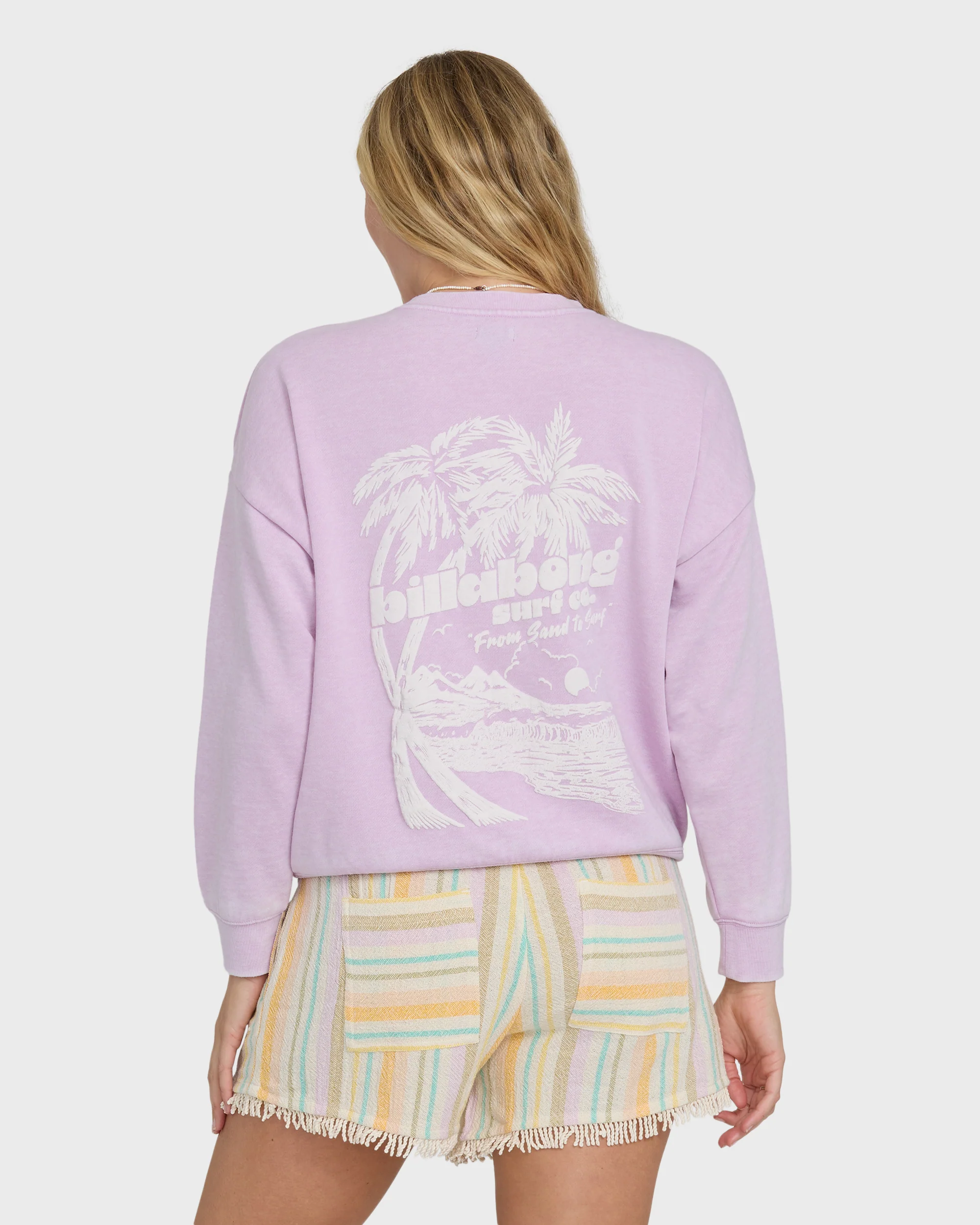 Echo Burnout Crewneck Sweatshirt - Sweet Lilac - Image 2