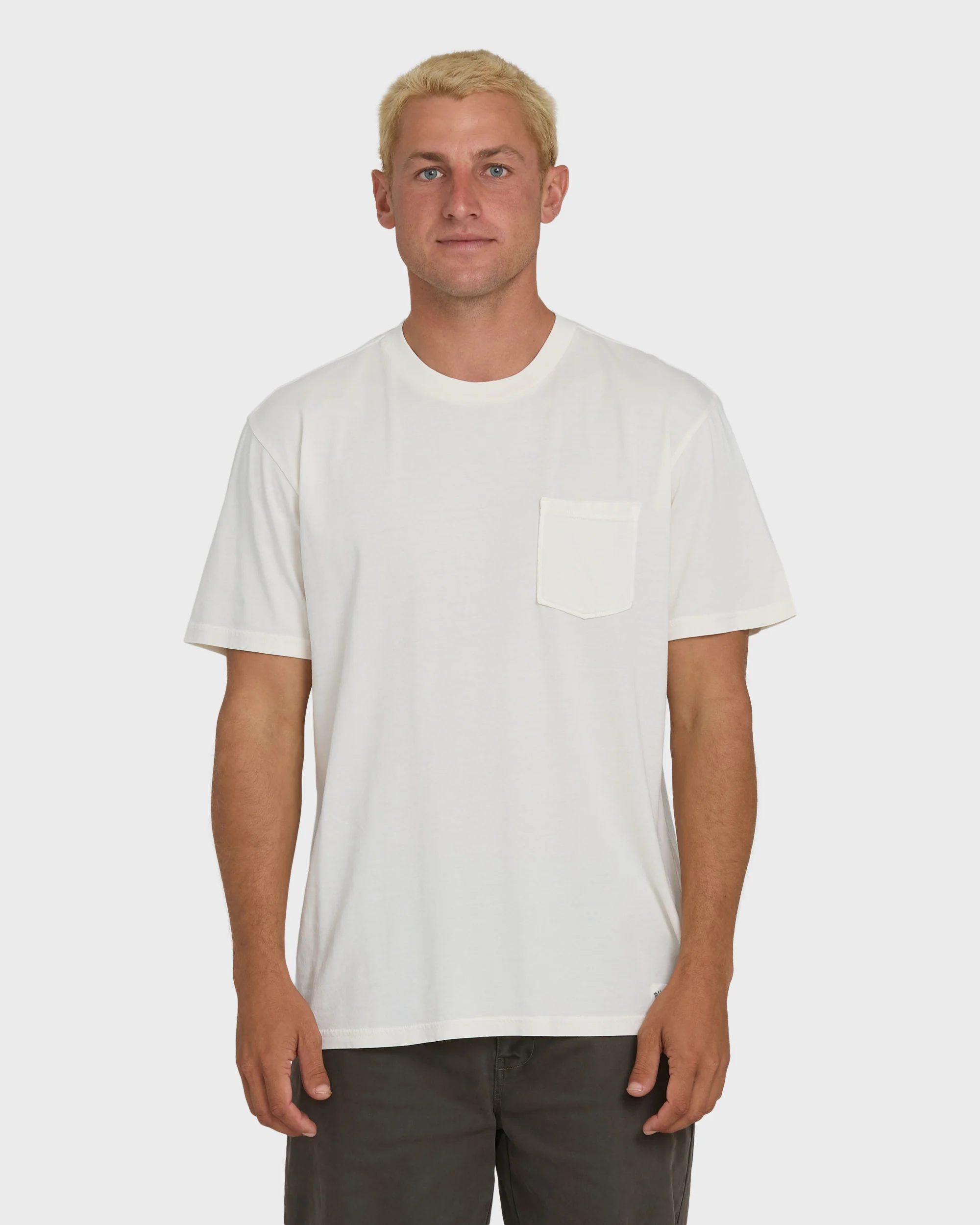Essential Wave Washed Premium Short Sleeve Pocket Tee - Off White