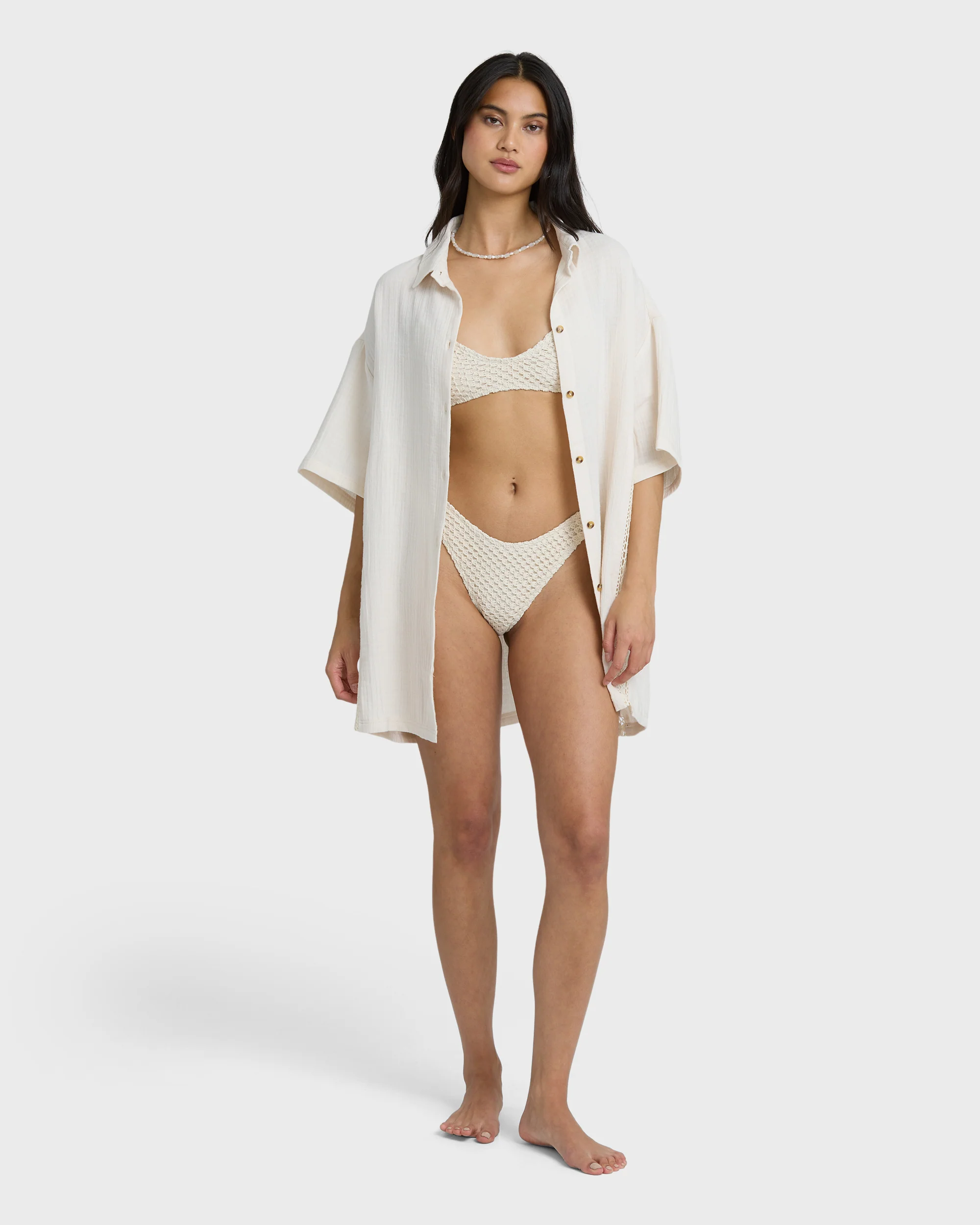 Feelin Fine Shirt Dress - White Cap - Image 4