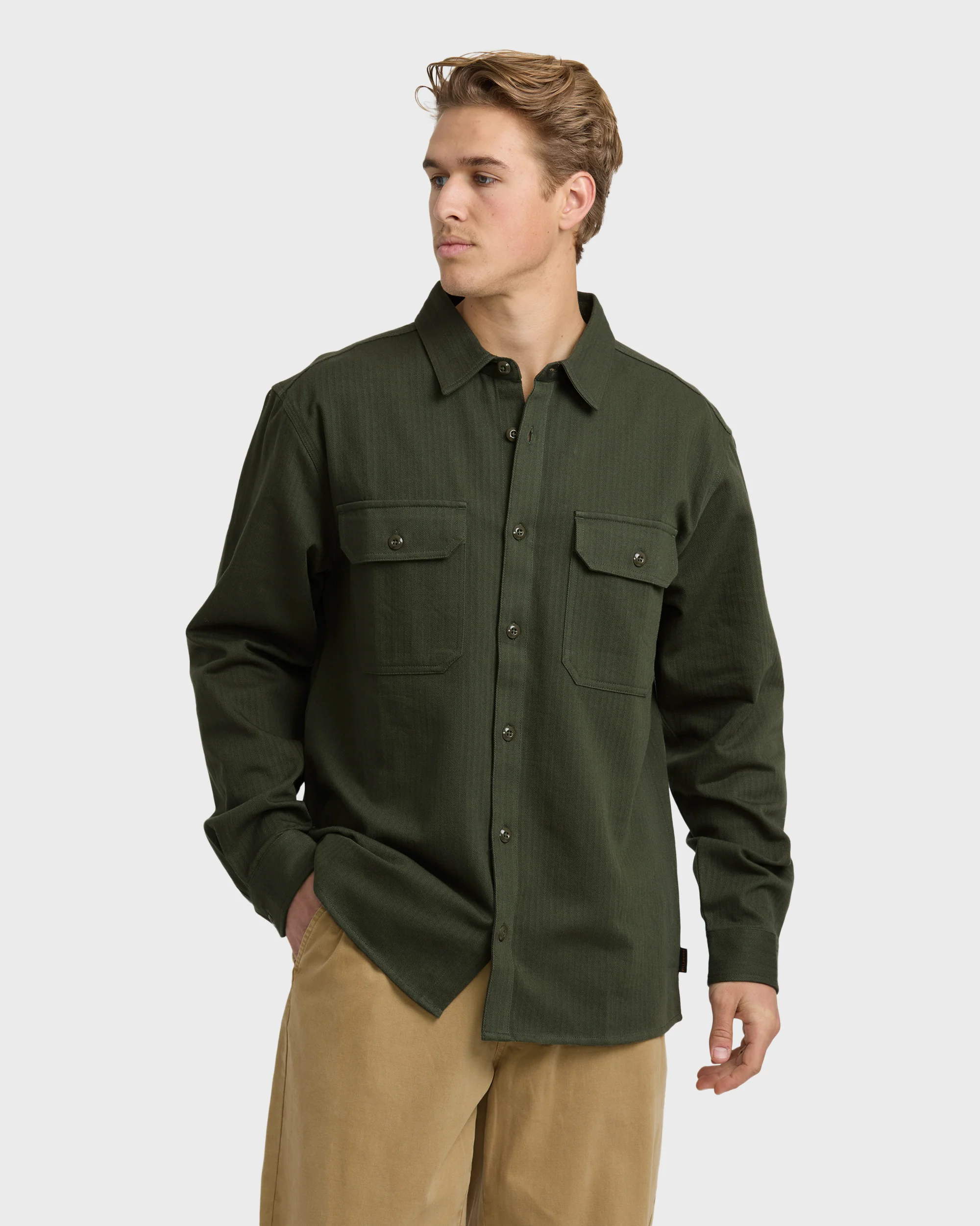 Fort Garage Long Sleeve Shirt - Olive