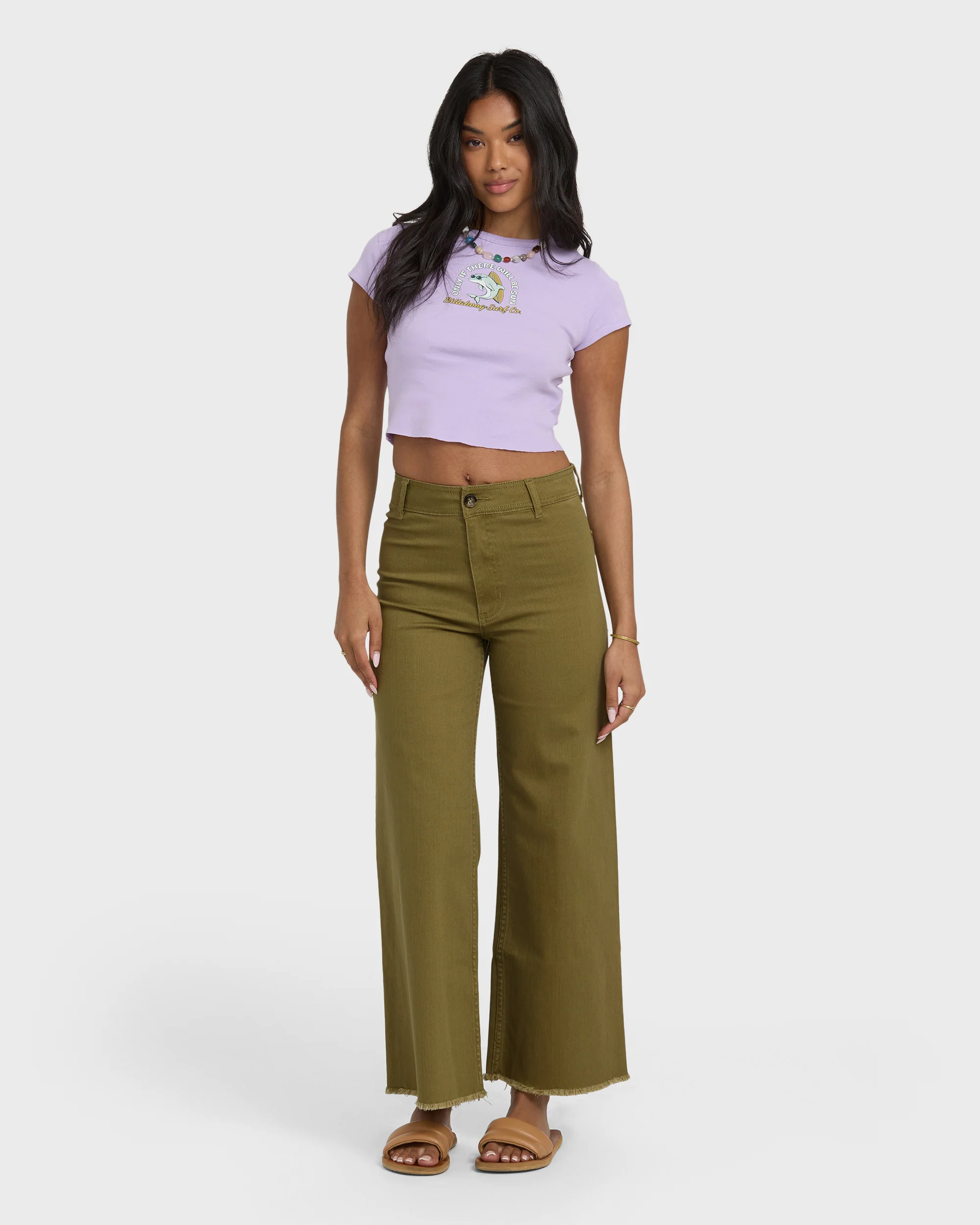 Free Fall High-Waist Twill Pants - Martini Olive - Image 3