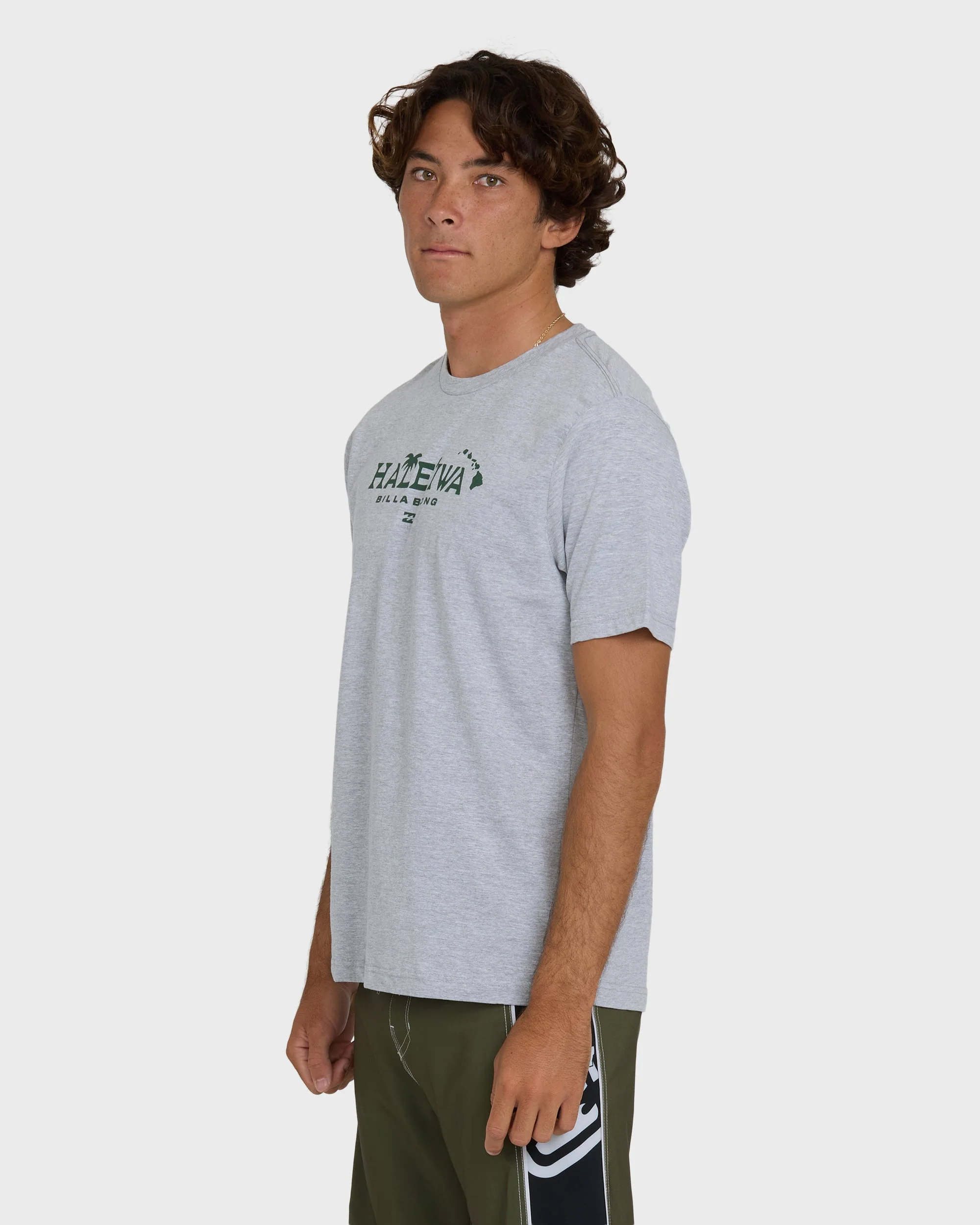 Haleiwa Palm Short Sleeve T-Shirt - Cloud Gray - Image 4