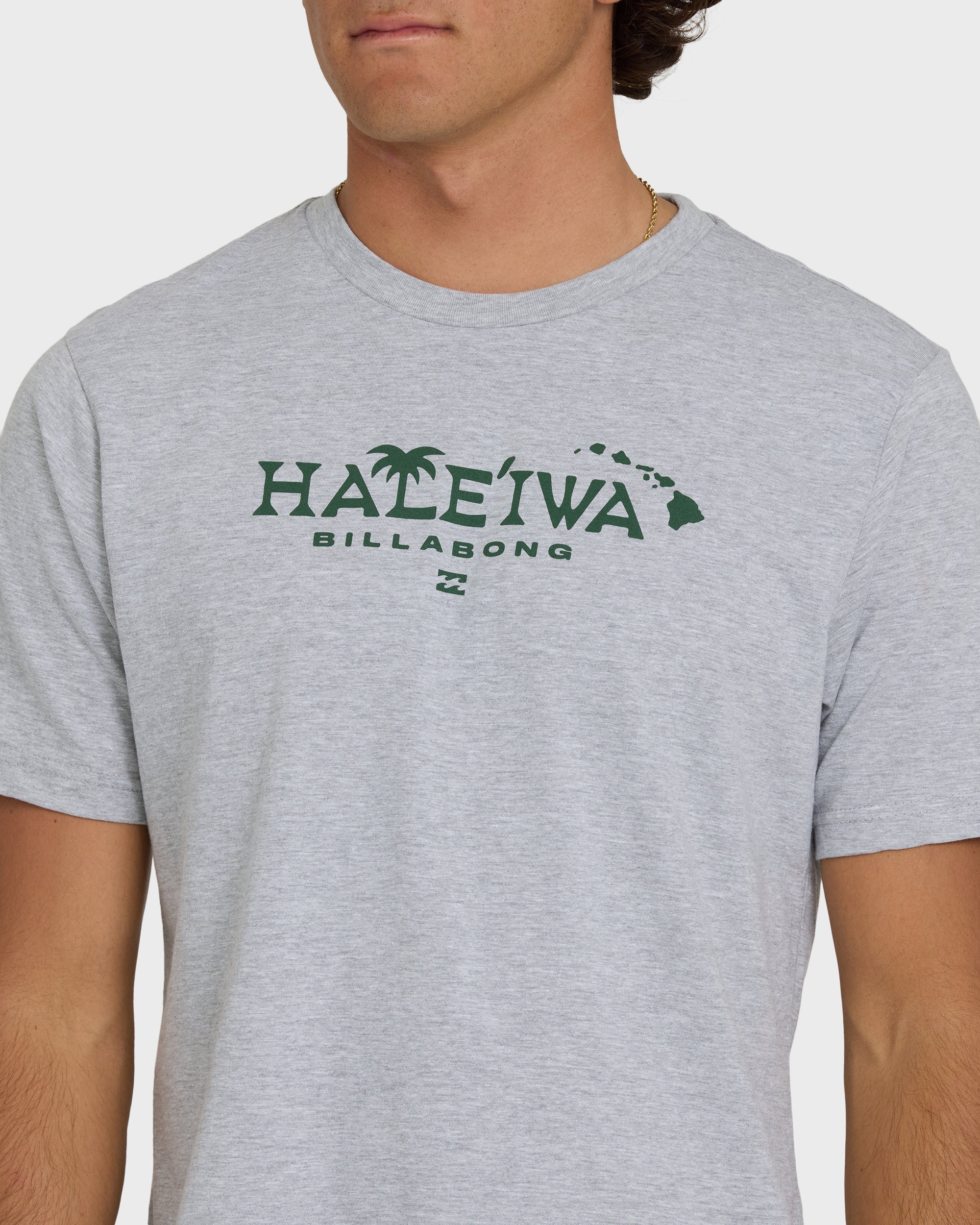 Haleiwa Palm Short Sleeve T-Shirt - Cloud Gray - Image 5