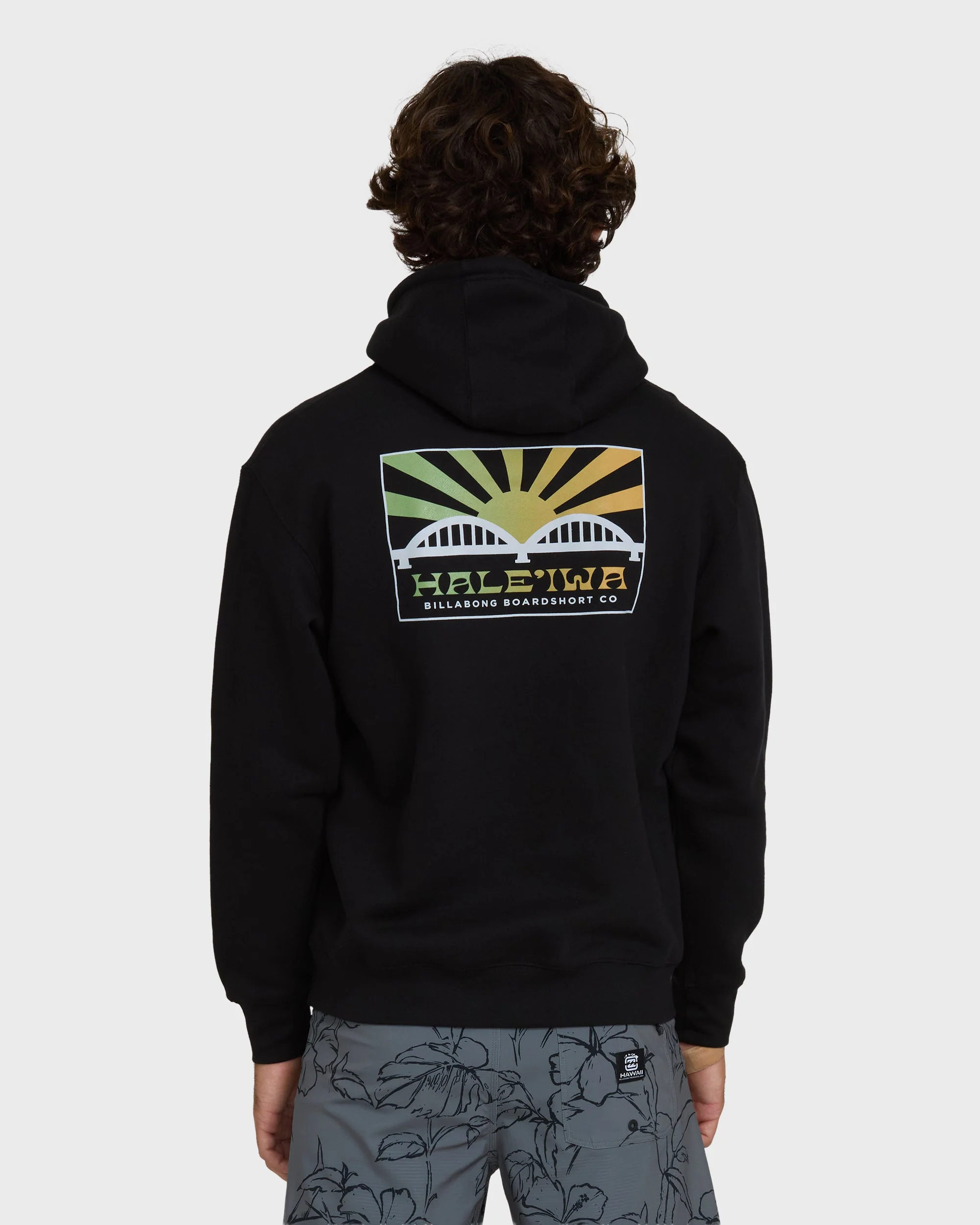 Haleiwa Rising Sun Pullover Hoodie - Black - Image 2