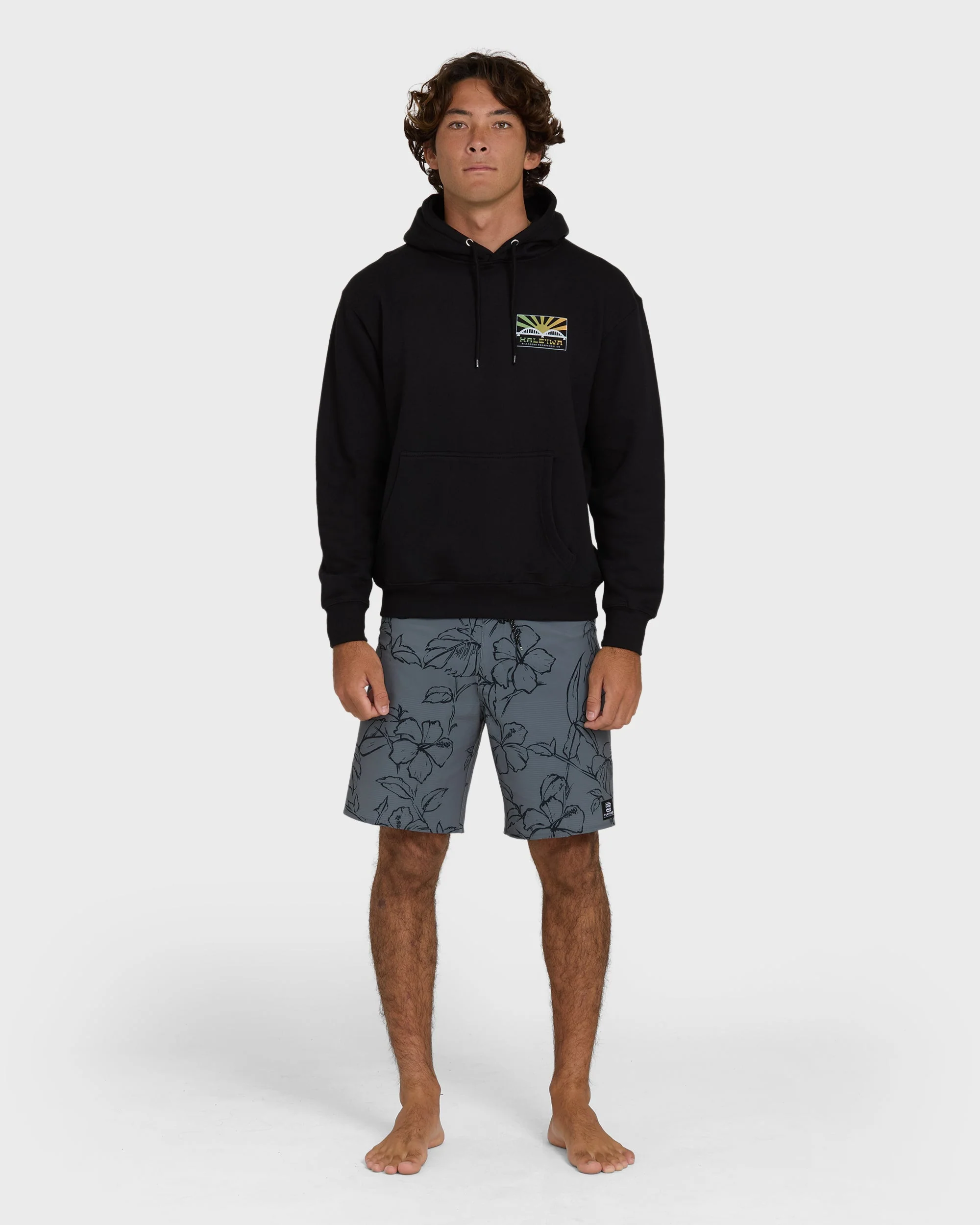 Haleiwa Rising Sun Pullover Hoodie - Black - Image 3