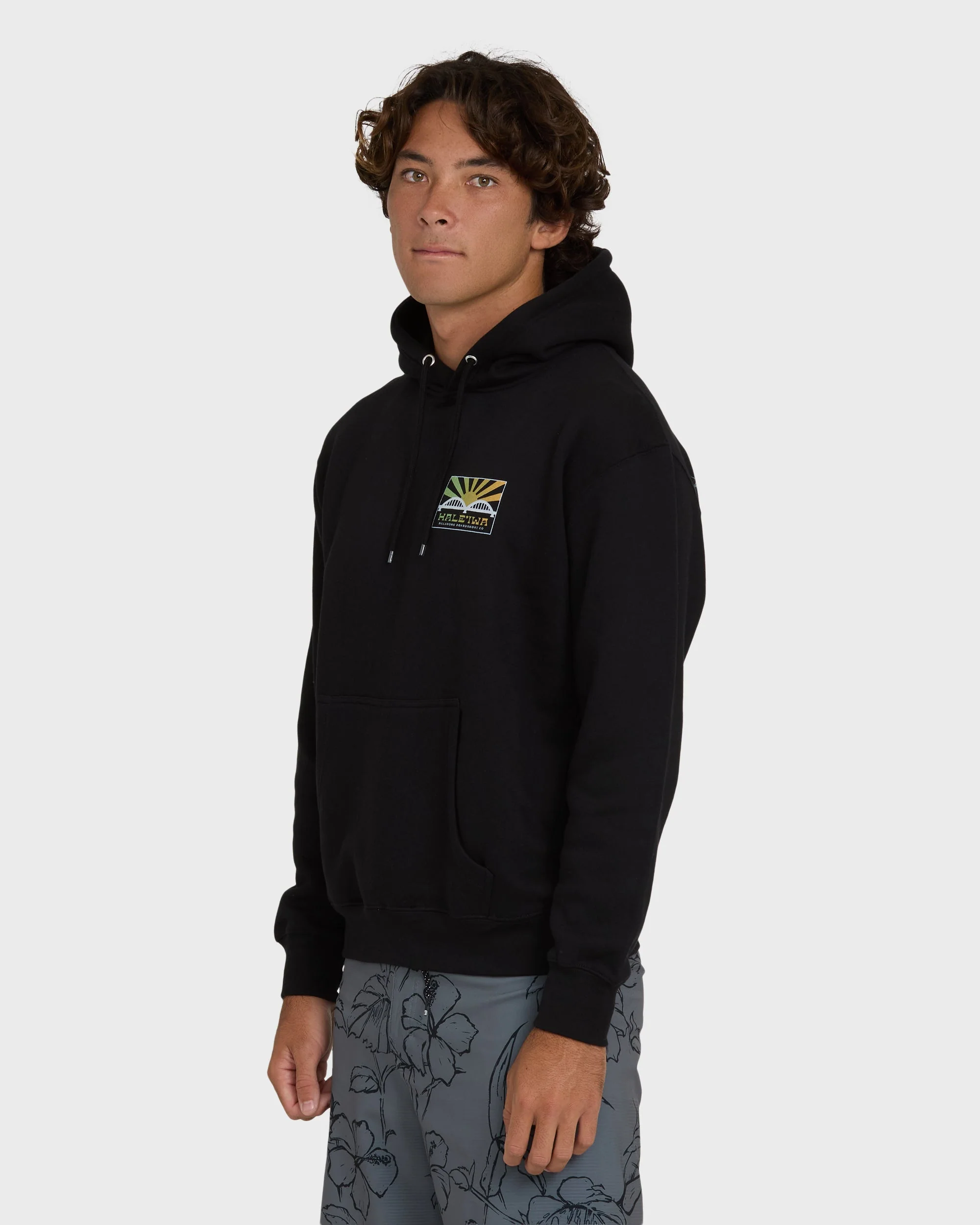 Haleiwa Rising Sun Pullover Hoodie - Black - Image 4