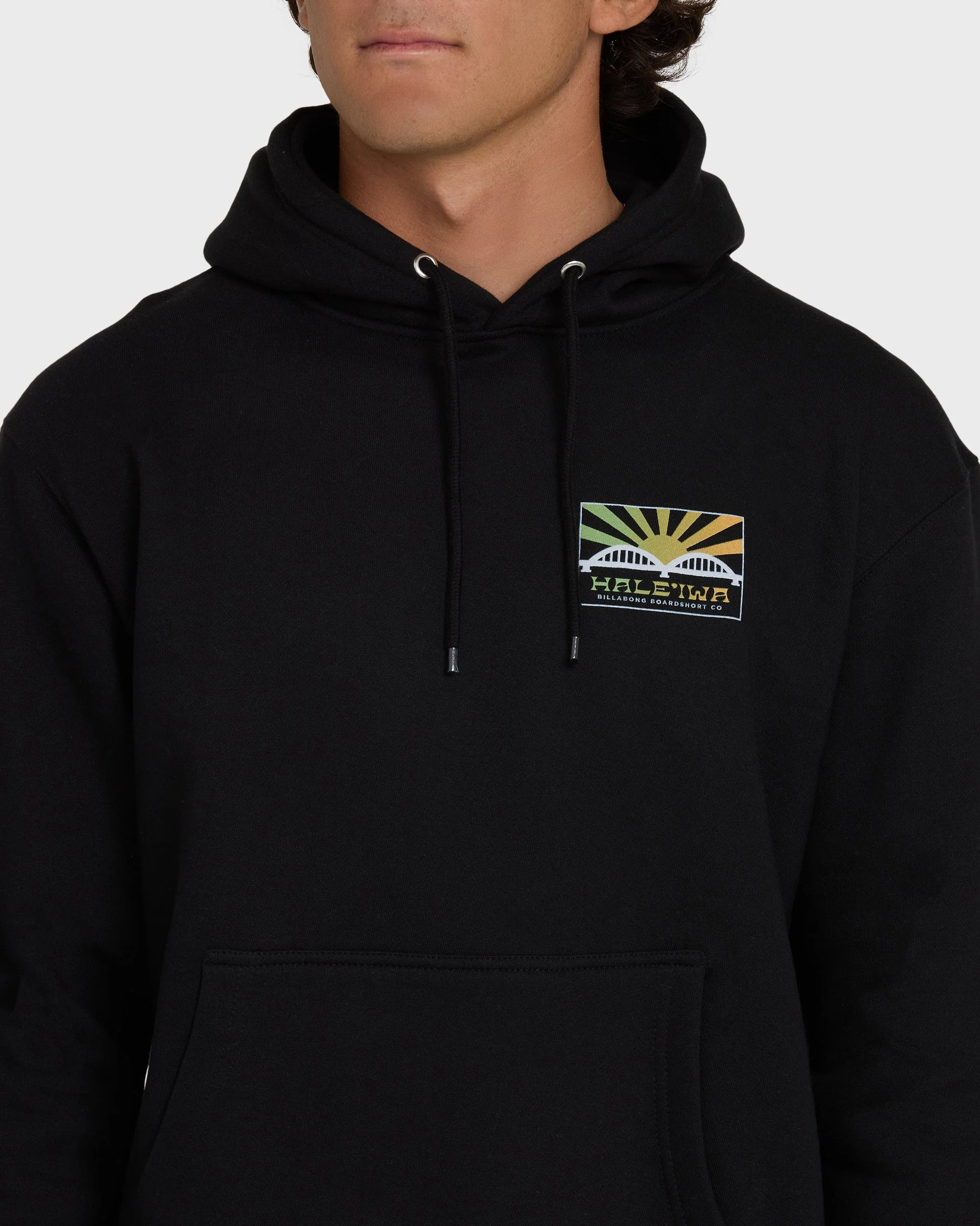 Haleiwa Rising Sun Pullover Hoodie - Black - Image 5
