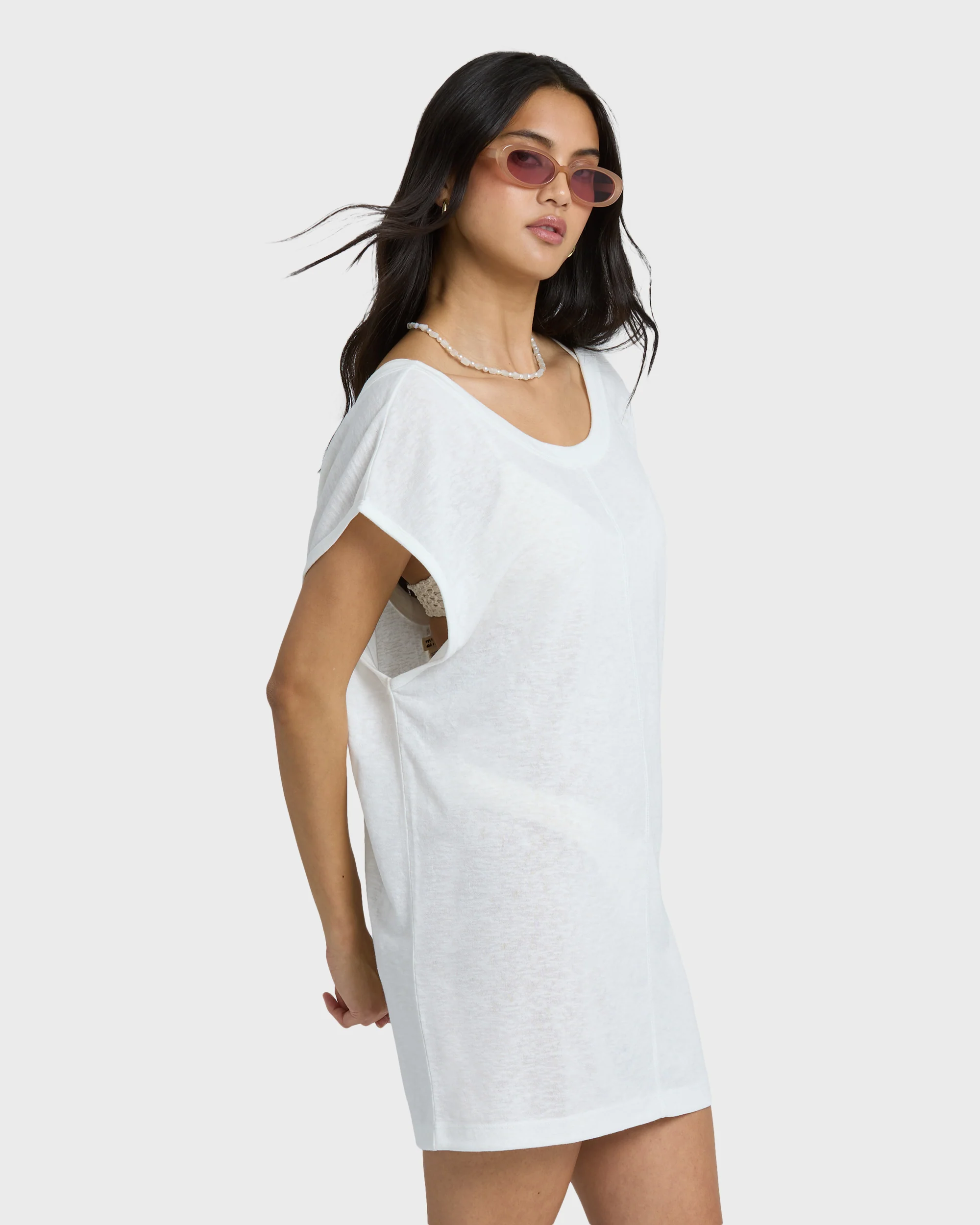 Hallow Wave Mini Short Sleeve Dress - Salt Crystal - Image 3