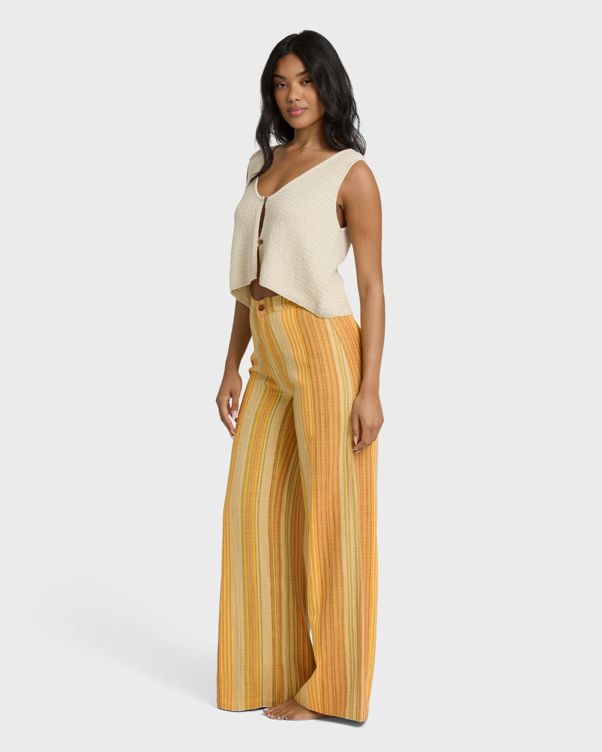 Hazy Daze Elastic Waist Pants - Brown Multi - Image 6