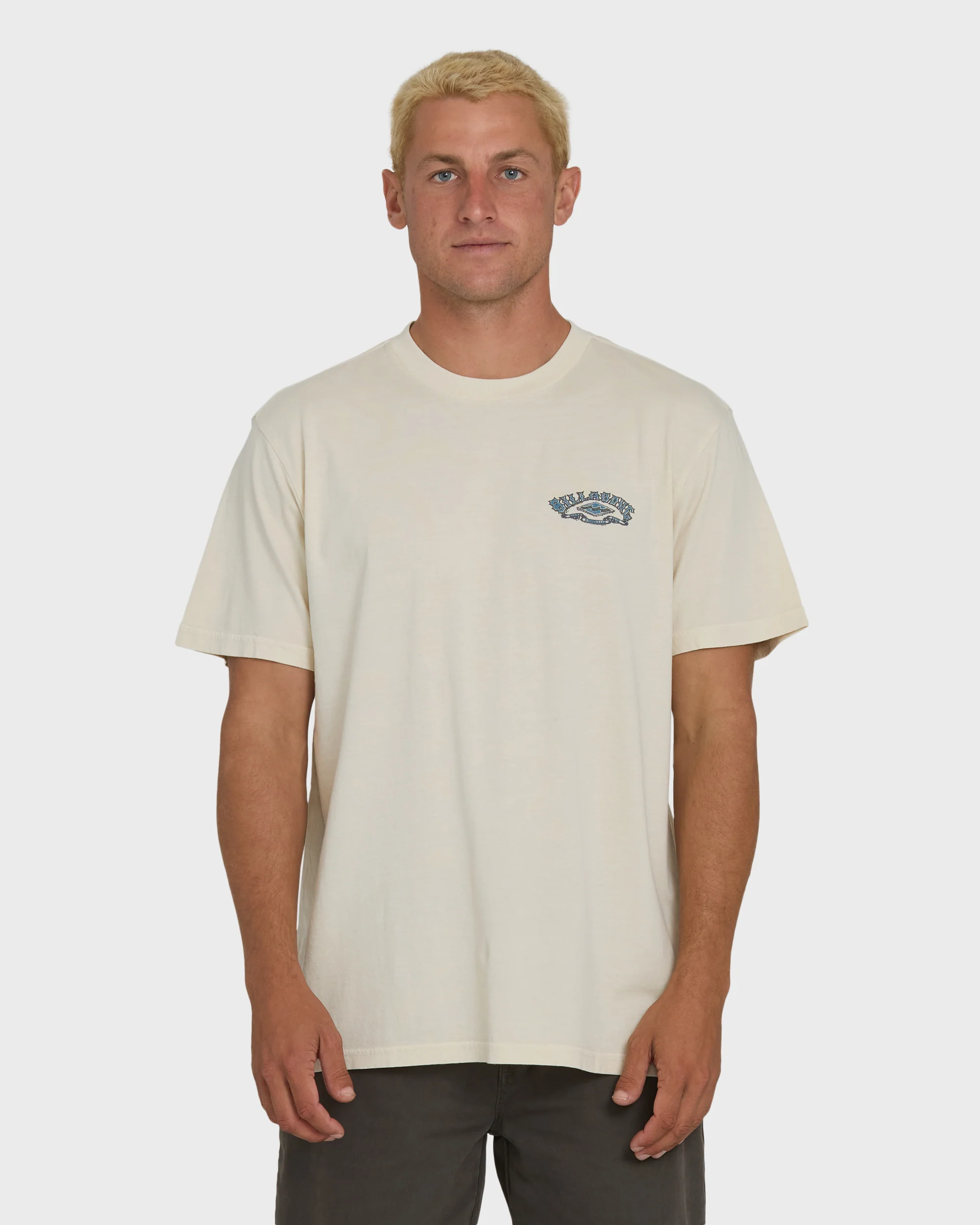 Heritage Arch Wave Washed Premium Short Sleeve Knit T-Shirt - Oatmeal