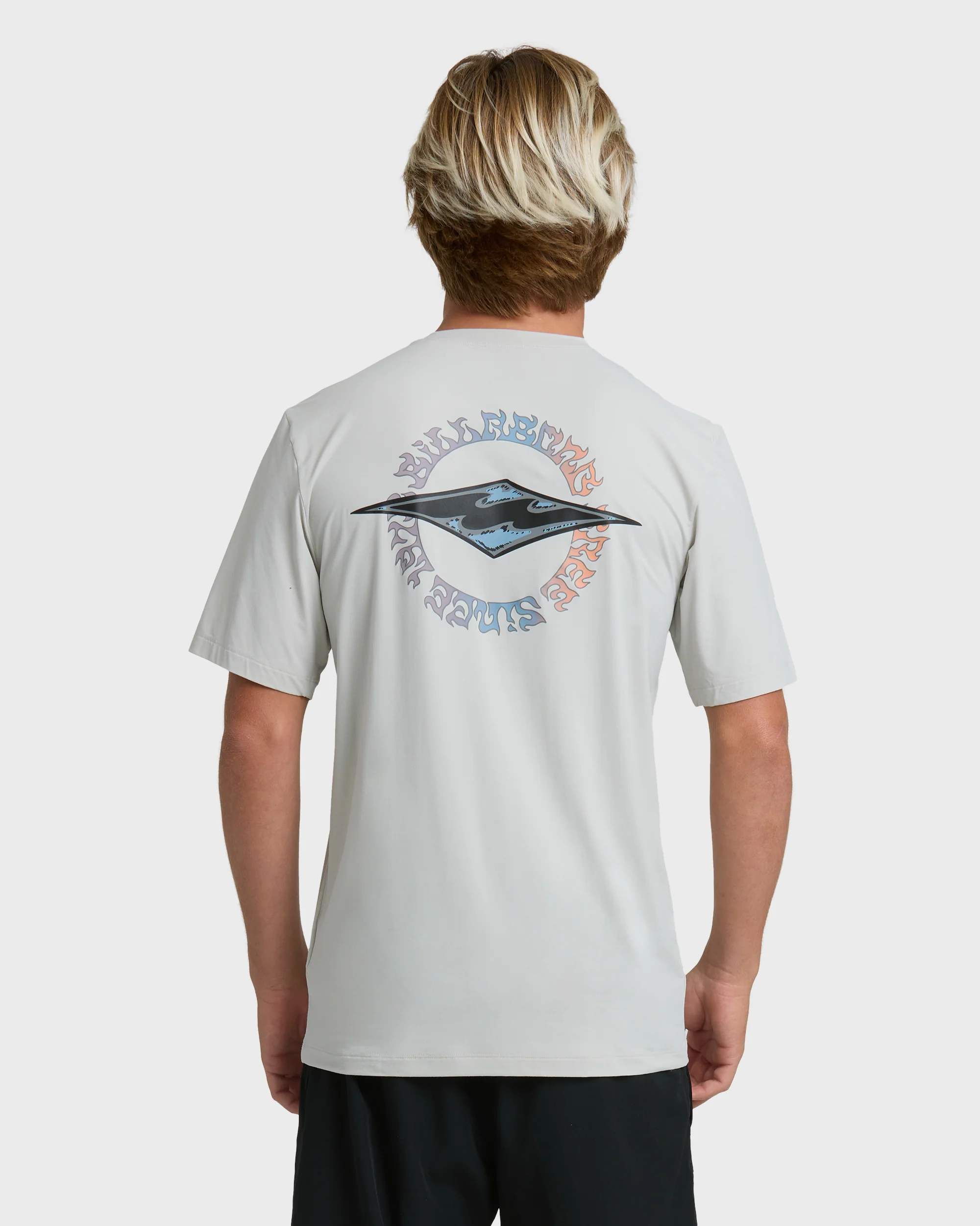 Hollow Diamond Loose Fit Short Sleeve Surf Tee - Silver - Image 2