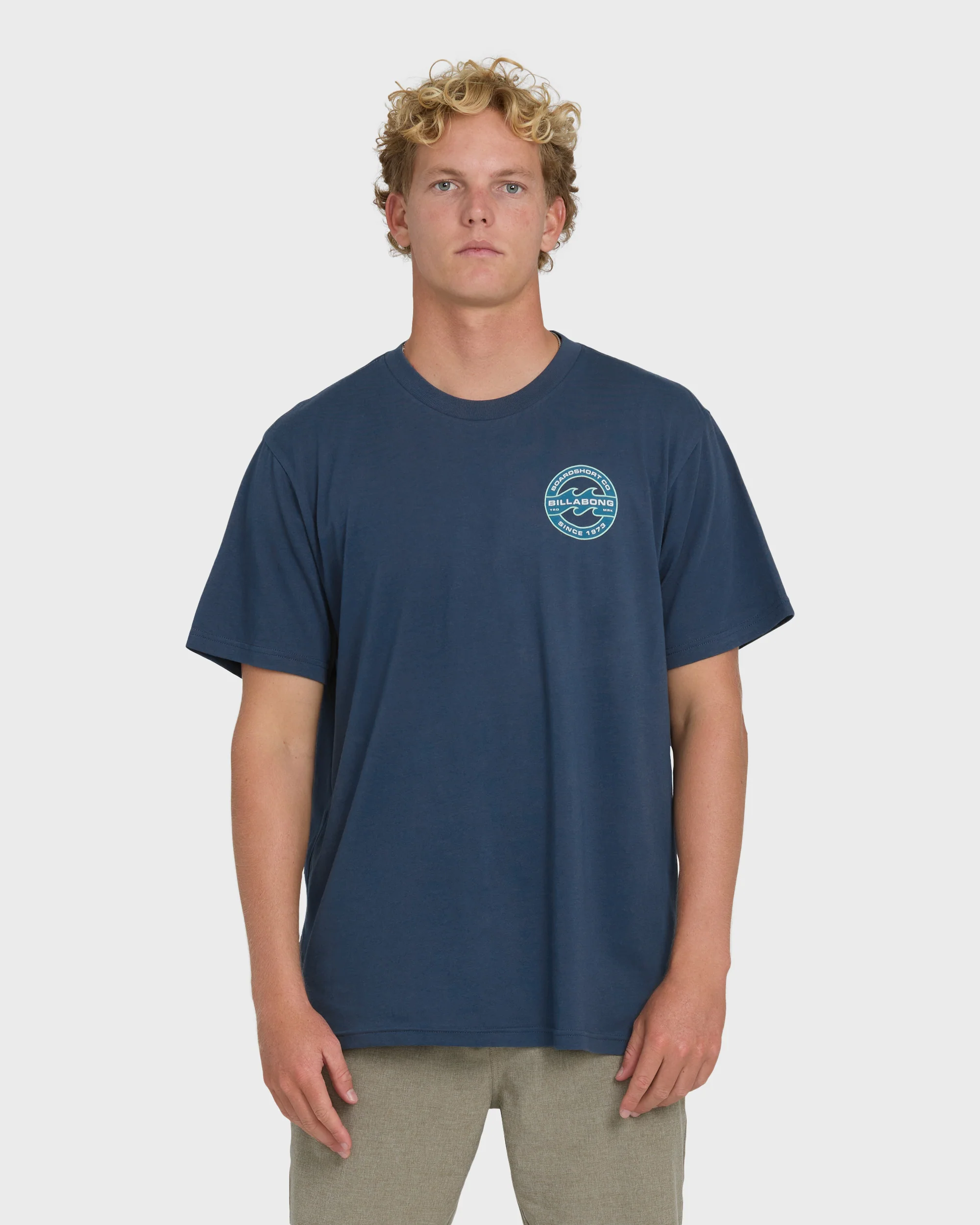 Hollow Fill Premium Short Sleeve Knit T-Shirt - Dark Denim