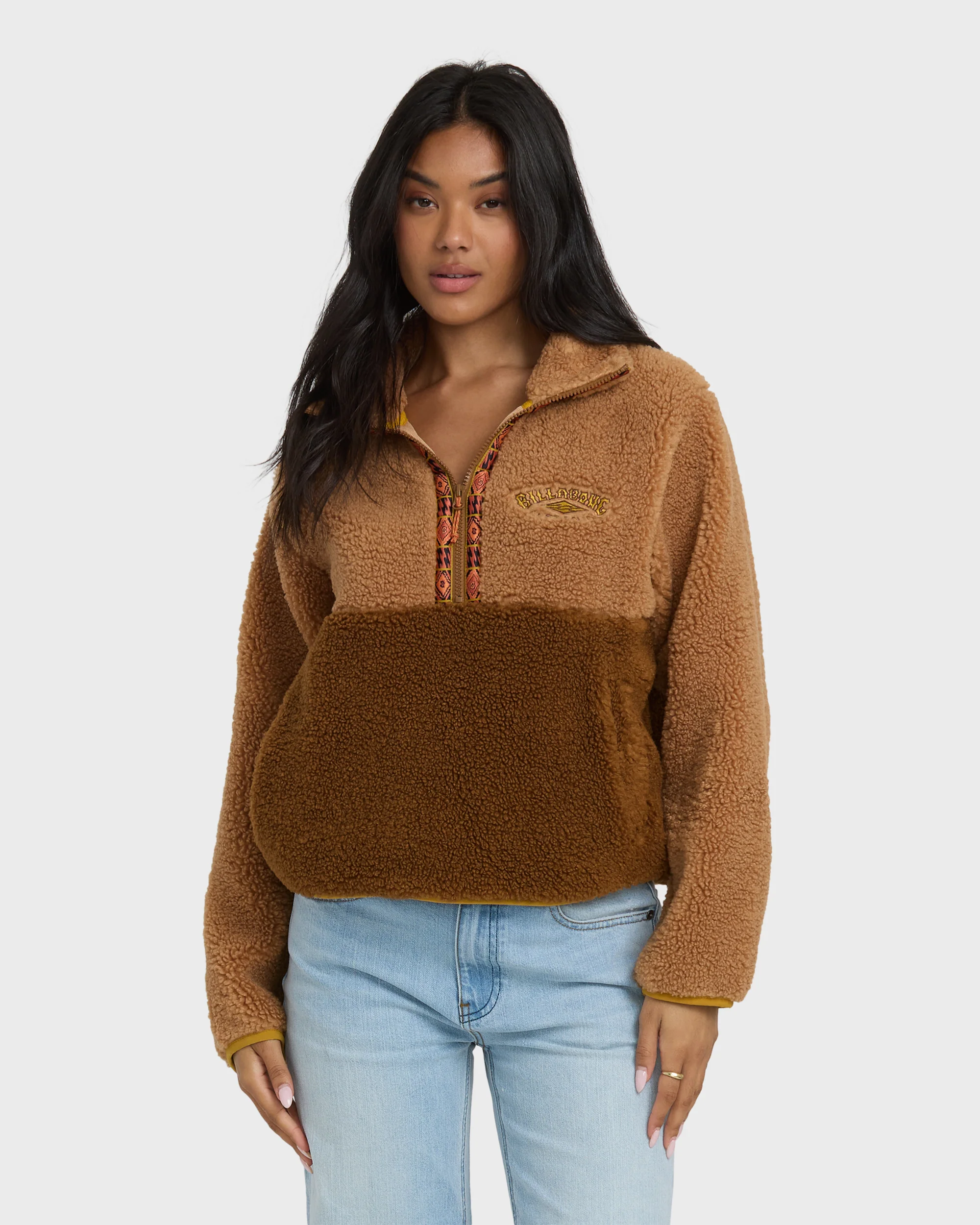 A/Div Horizon Mock Neck Half Zip Sweatshirt - Truffle