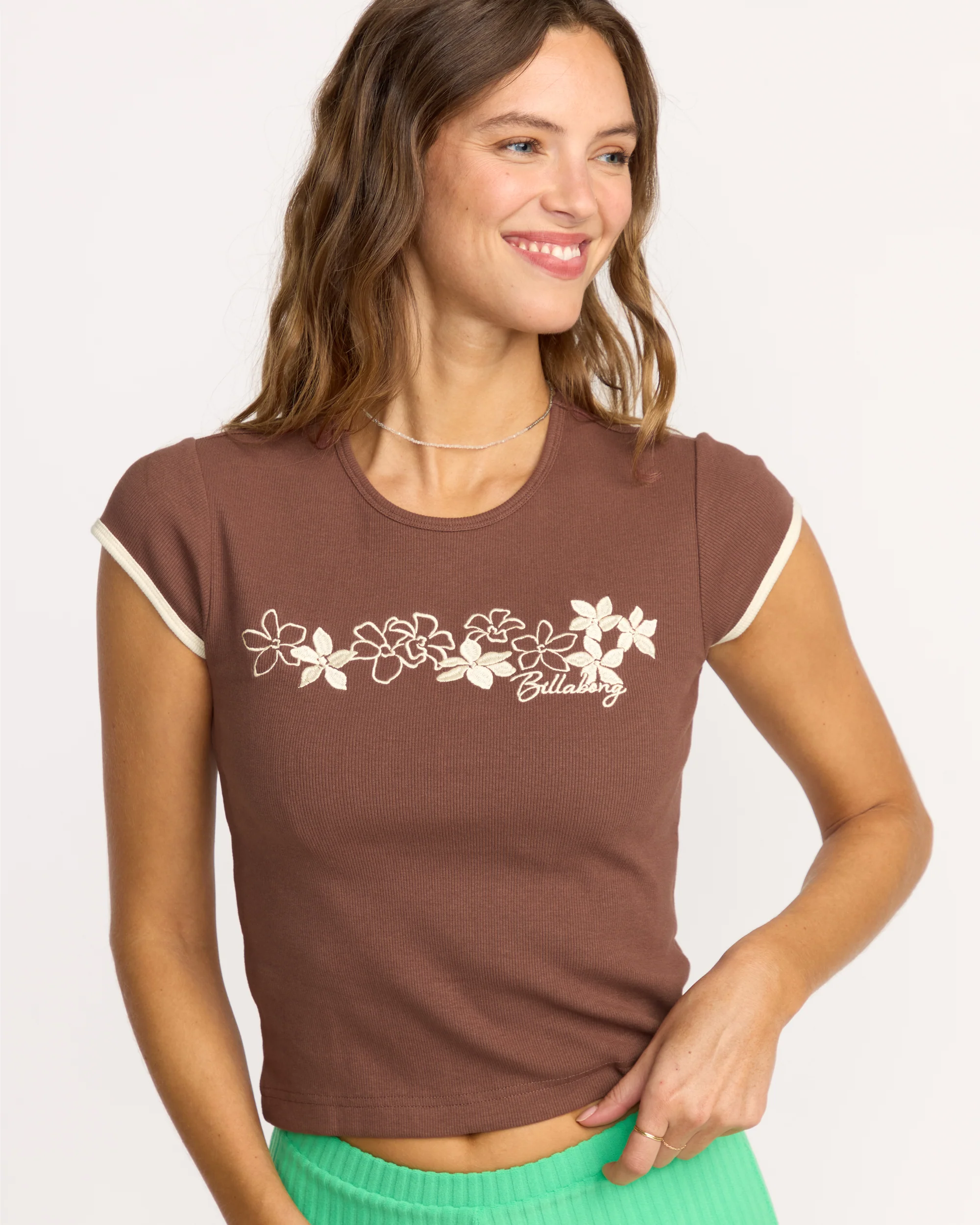 Josie Ringer Short Sleeve T-Shirt - Espresso - Image 2