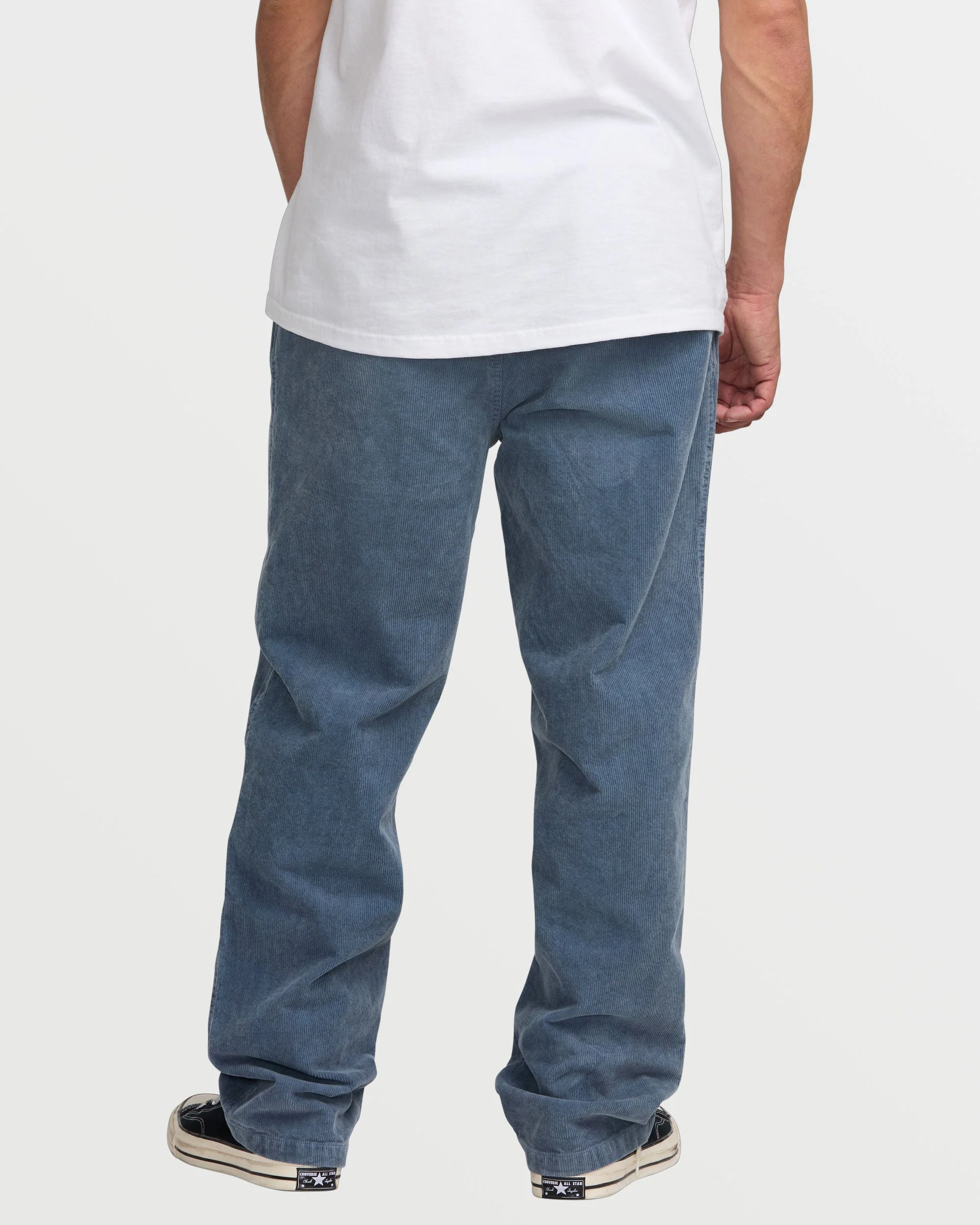 Larry Elastic Waist Corduroy Pants - Slate Blue - Image 2