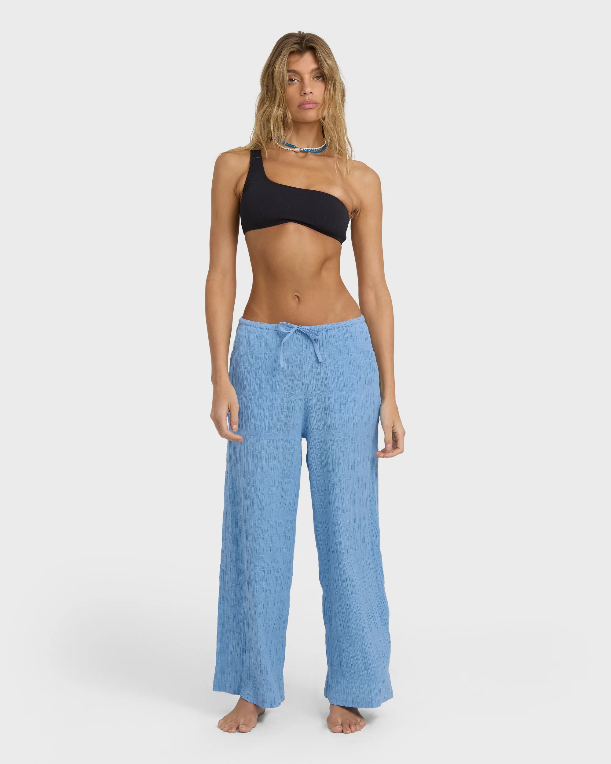 Laura Elastic Waist Pants - Blue Drift - Image 3