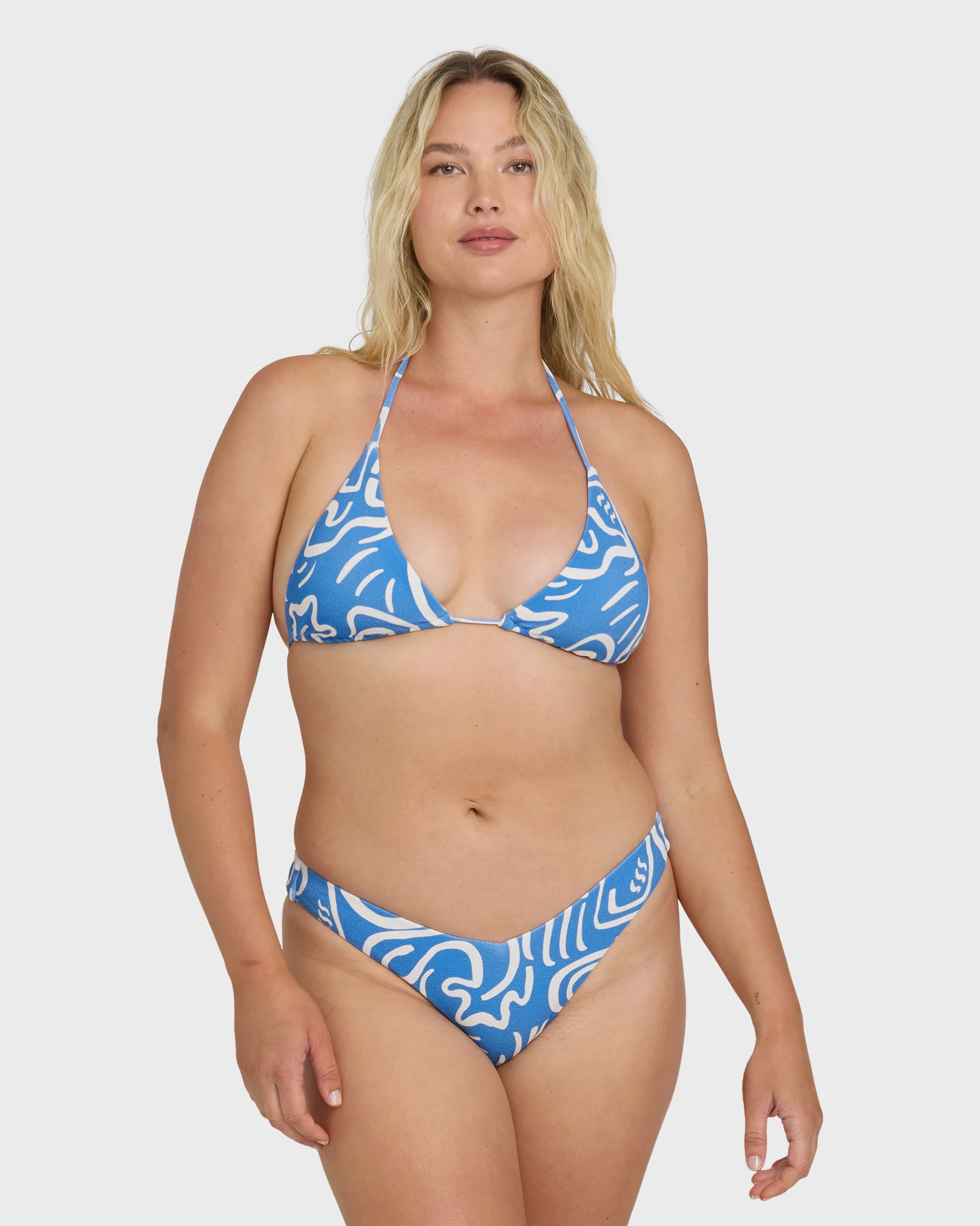 Le Love Multi Triangle Bikini Top - True Blue - Image 5