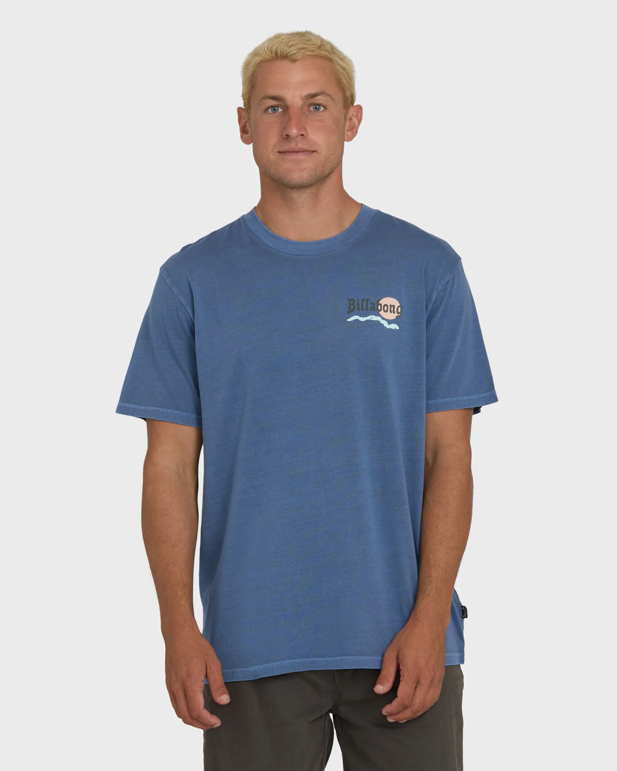 Loner Wave Washed Premium Short Sleeve Knit T-Shirt - Blue Horizon