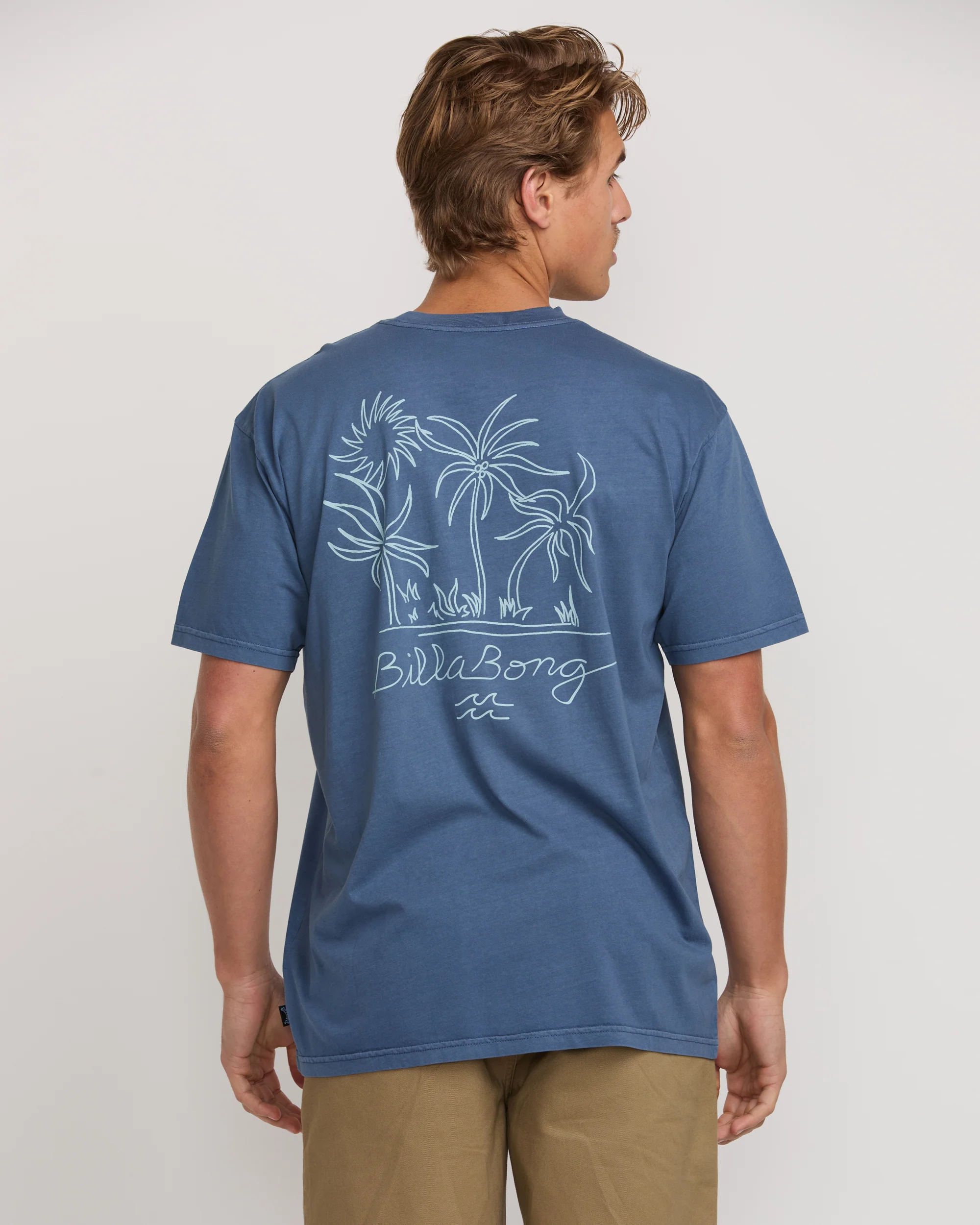 Palms In The Sun Premium Wave Wash Tee - Slate Blue