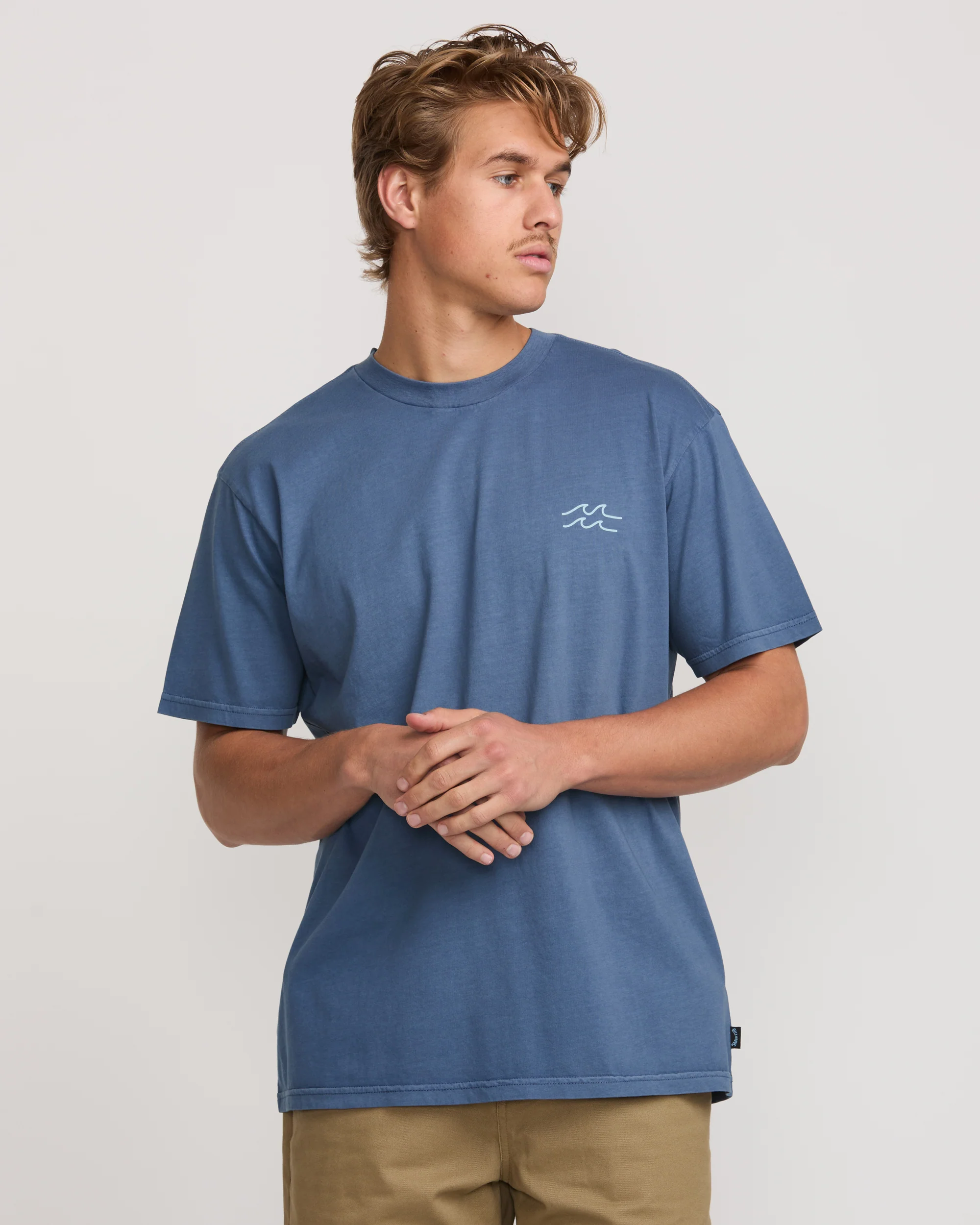 Palms In The Sun Premium Wave Wash Tee - Slate Blue - Image 2
