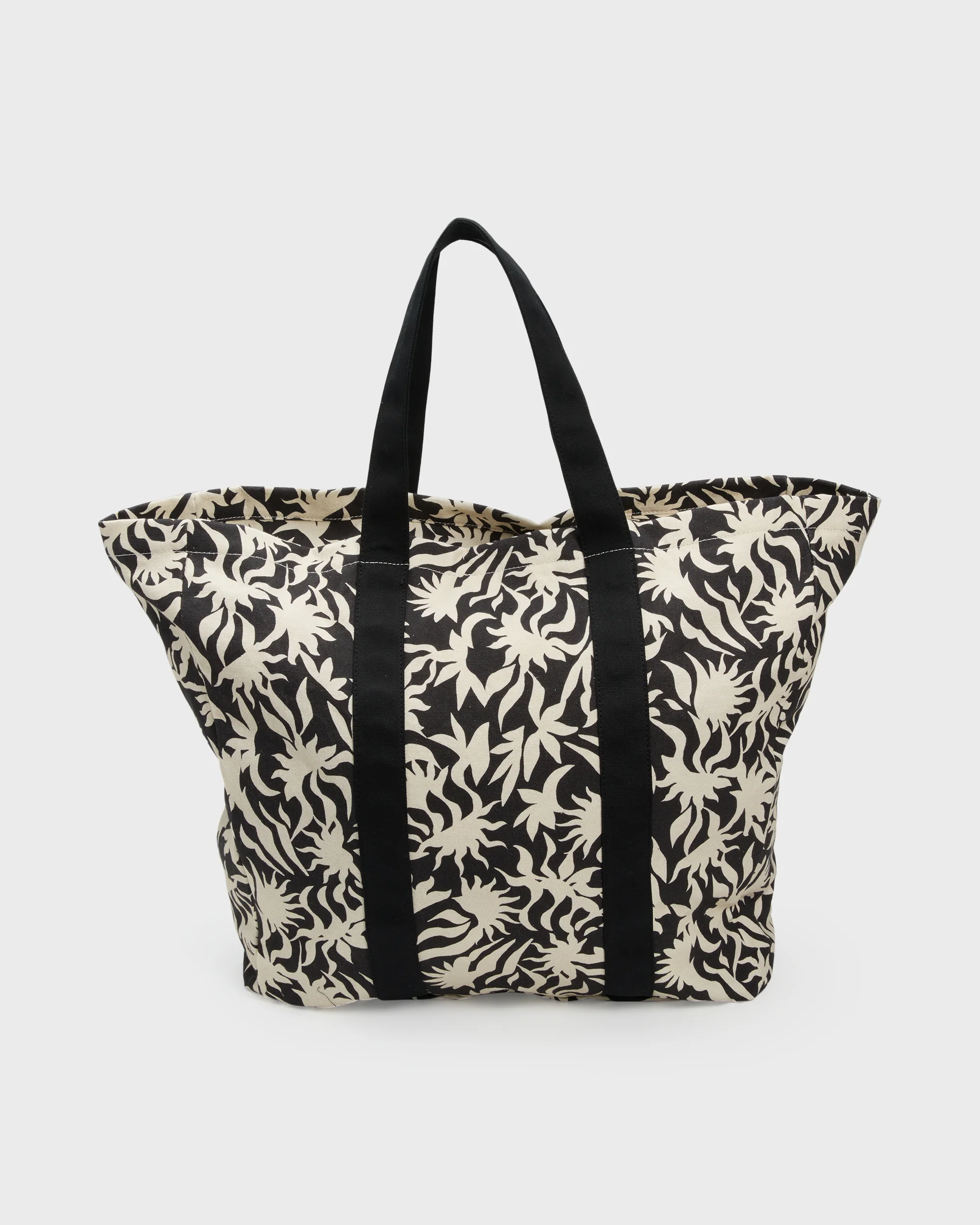 Poppins Playa Zip Top Tote - Black White - Image 3